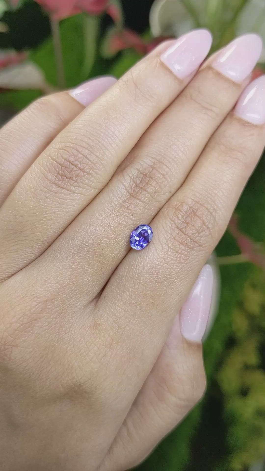 0.89 Ct. Violet Sapphire from Ceylon (Sri Lanka) Size Video