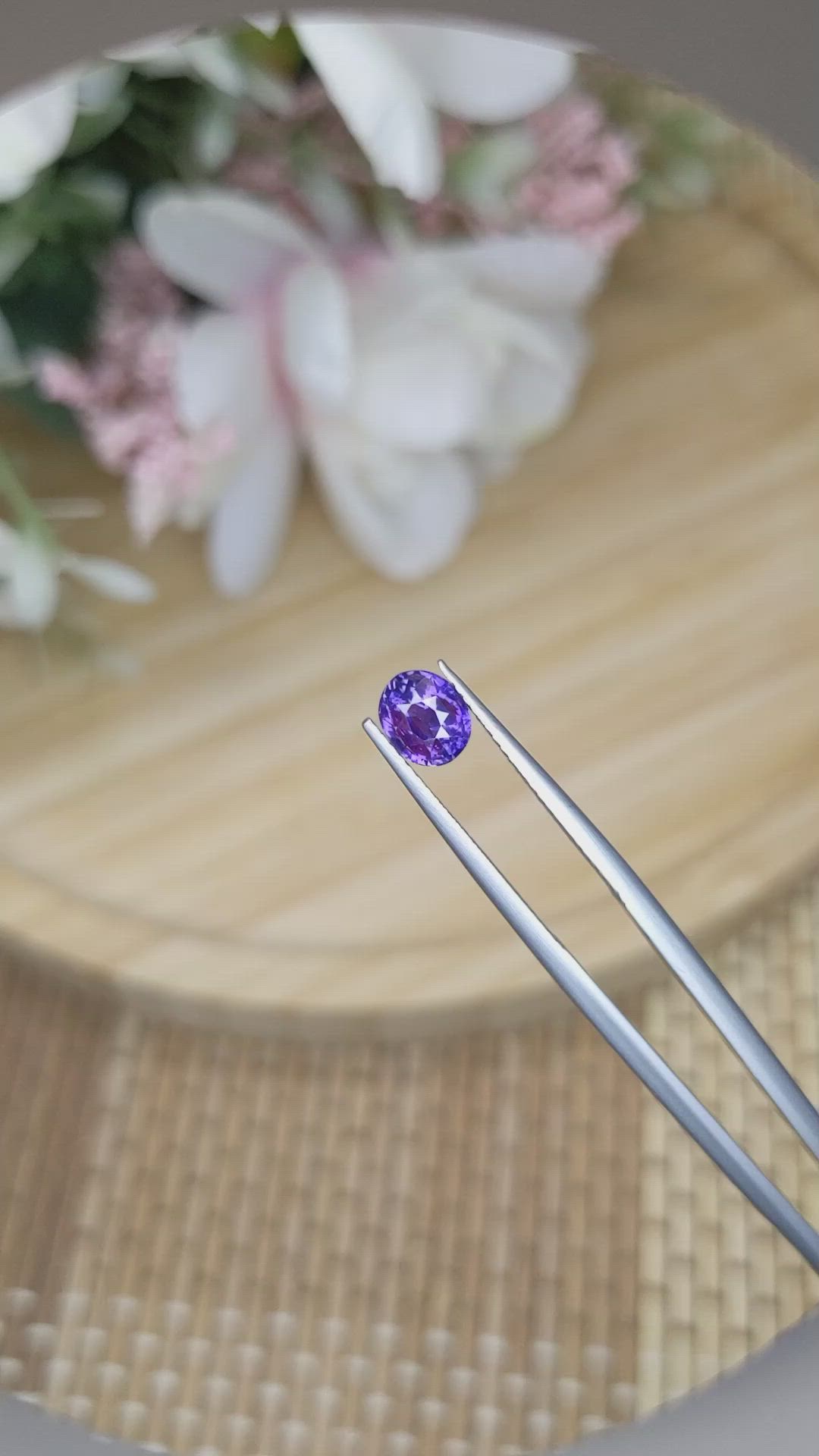 1.07 Ct. Color Change Sapphire from Ceylon (Sri Lanka) Size Video