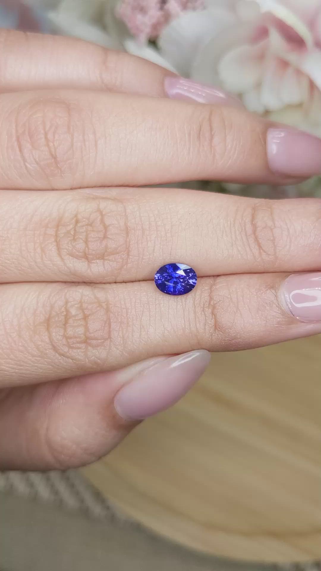 1.04 Ct. Violet Sapphire from Ceylon (Sri Lanka) Size Video