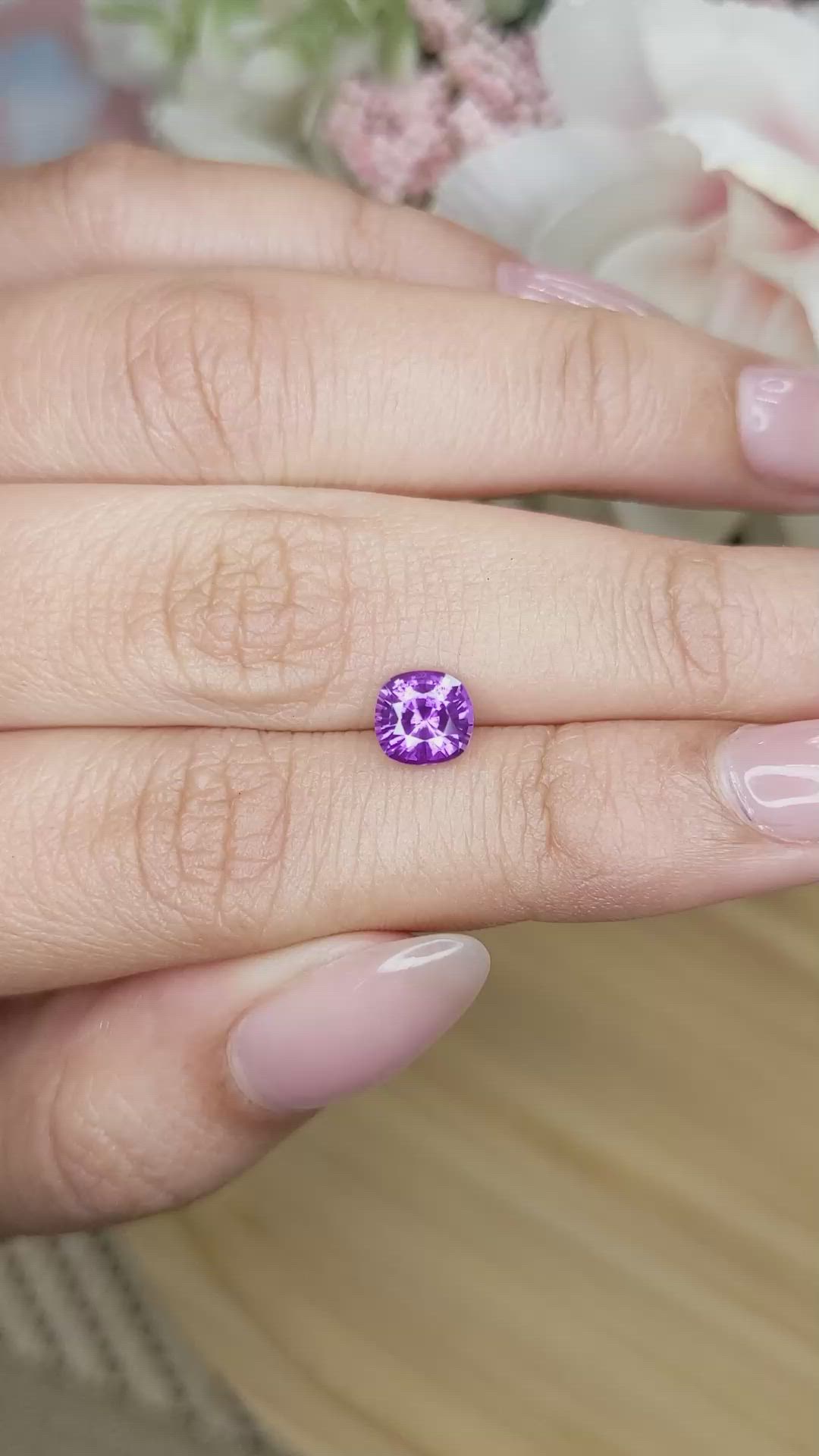 1.20 Ct. Pinkish Purple Sapphire from Ceylon (Sri Lanka) Size Video
