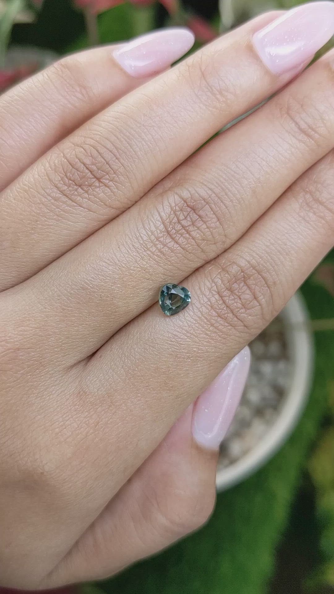 1.06 Ct. Bluish Green Sapphire from Madagascar Size Video