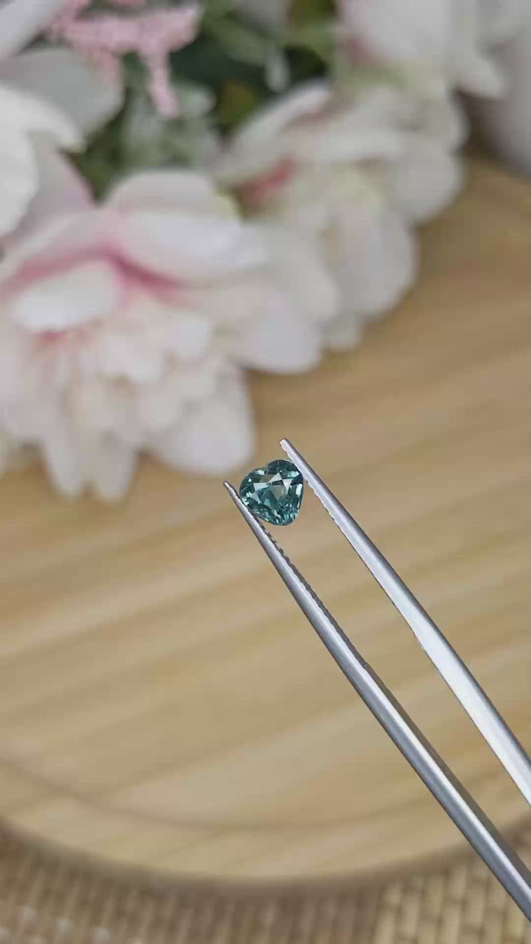 1.06 Ct. Bluish Green Sapphire from Madagascar Size Video
