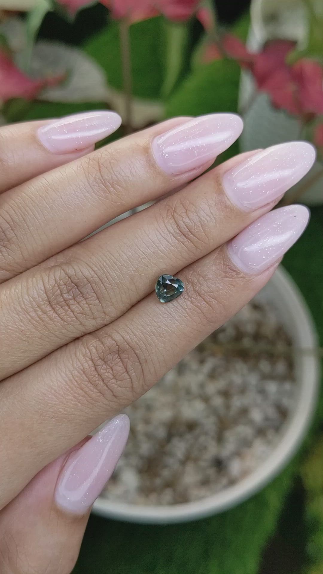 1.06 Ct. Bluish Green Sapphire from Madagascar Size Video