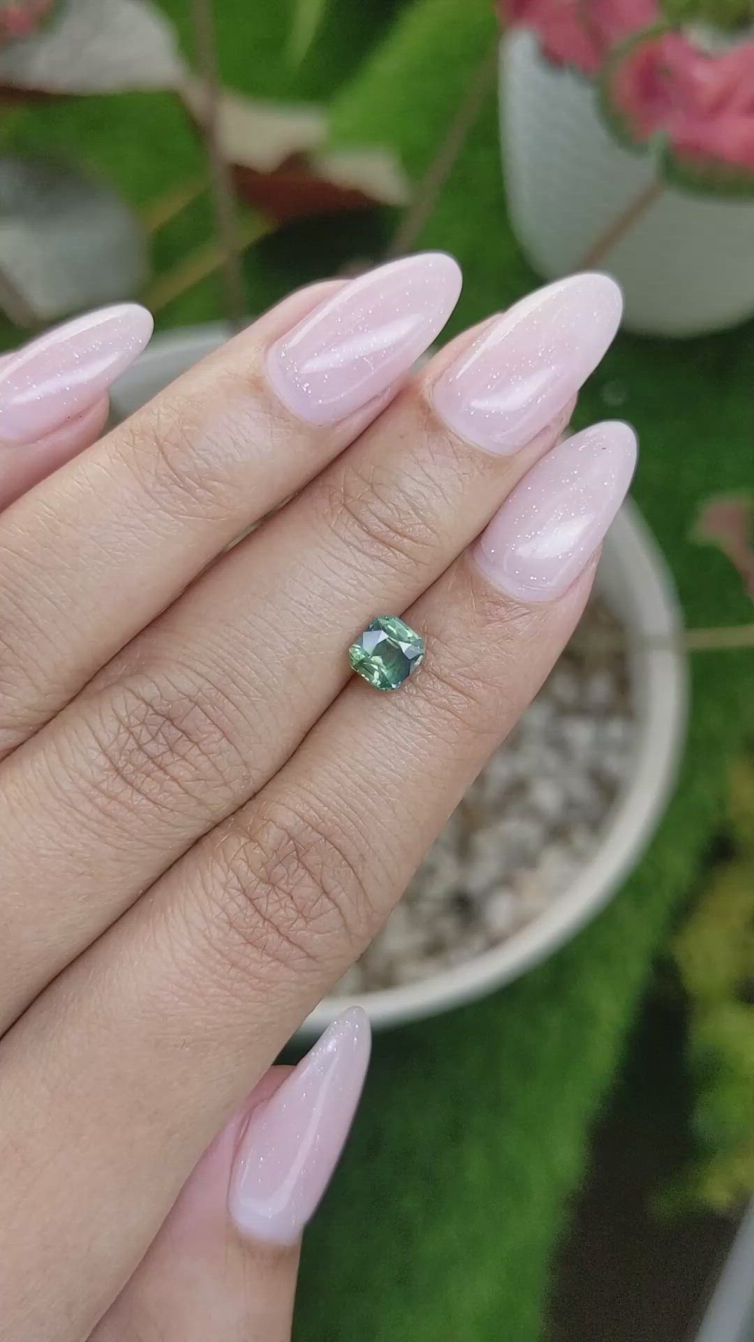 1.10 Ct. Yellowish Green Sapphire from Madagascar Size Video