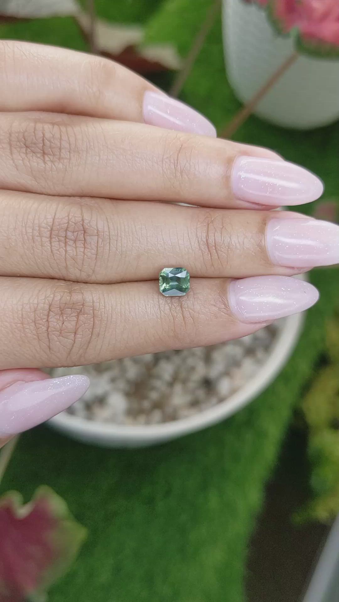 1.10 Ct. Yellowish Green Sapphire from Madagascar Size Video