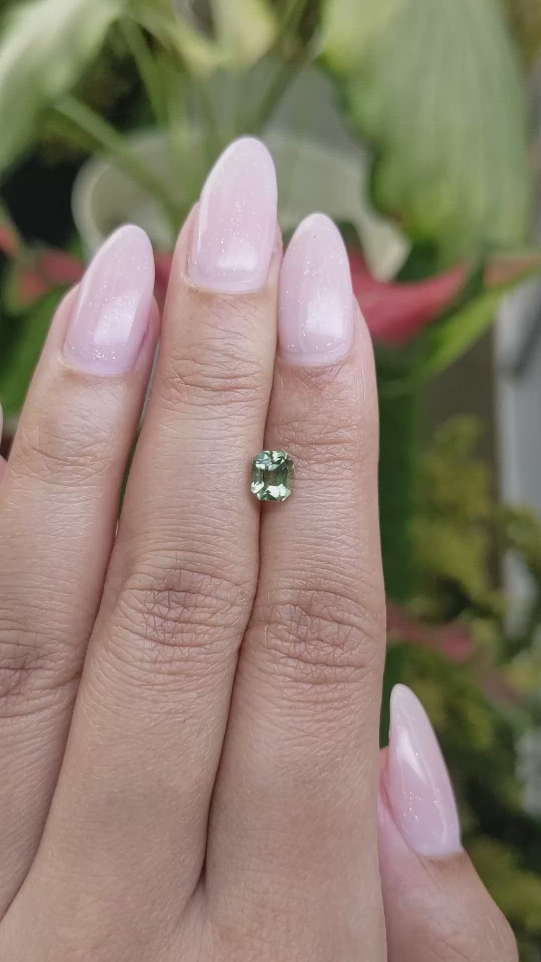 1.10 Ct. Bluish Green Sapphire from Madagascar Size Video