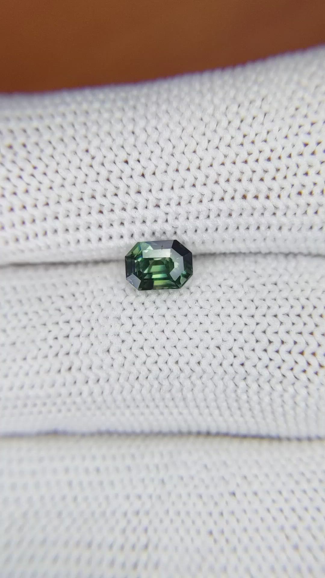 1.00 Ct. Bluish Green Sapphire from Madagascar Size Video