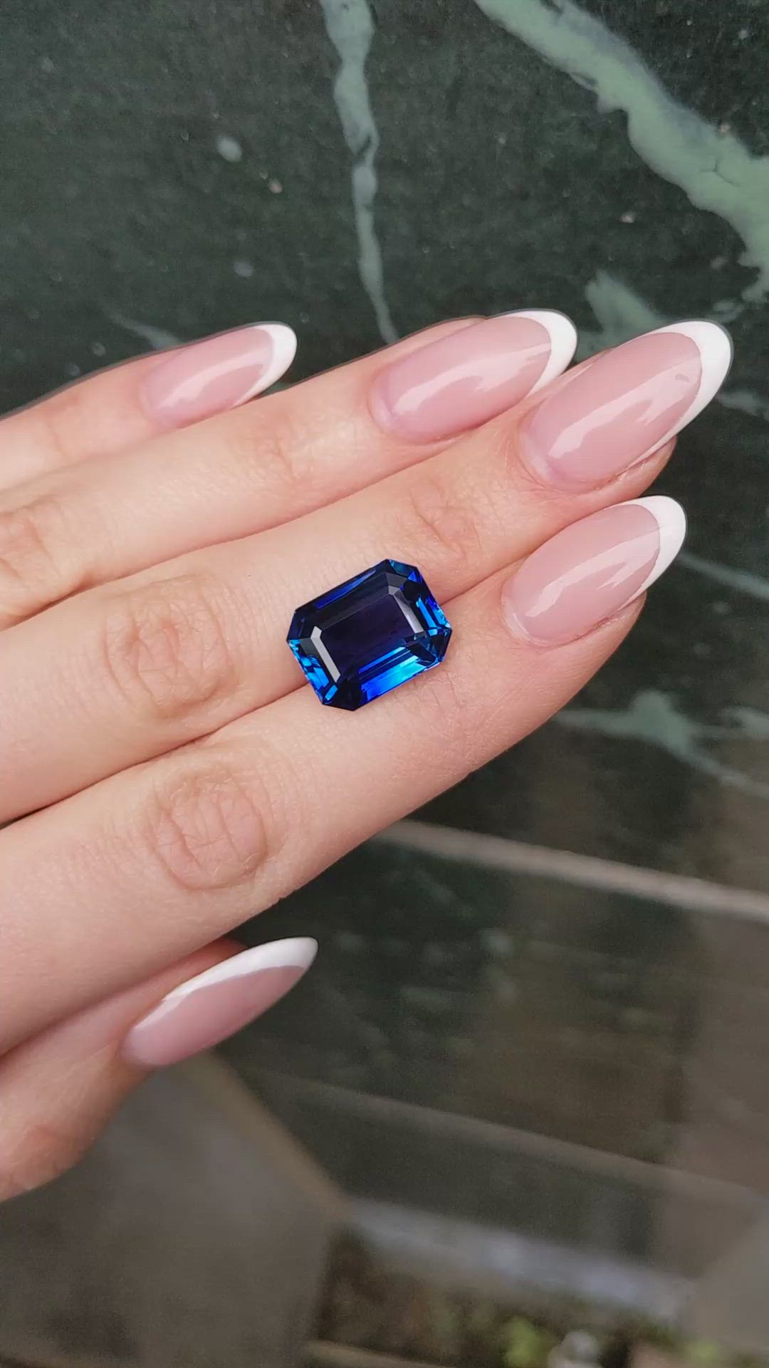 12.74 Ct. Blue Sapphire from Ceylon (Sri Lanka) Size Video