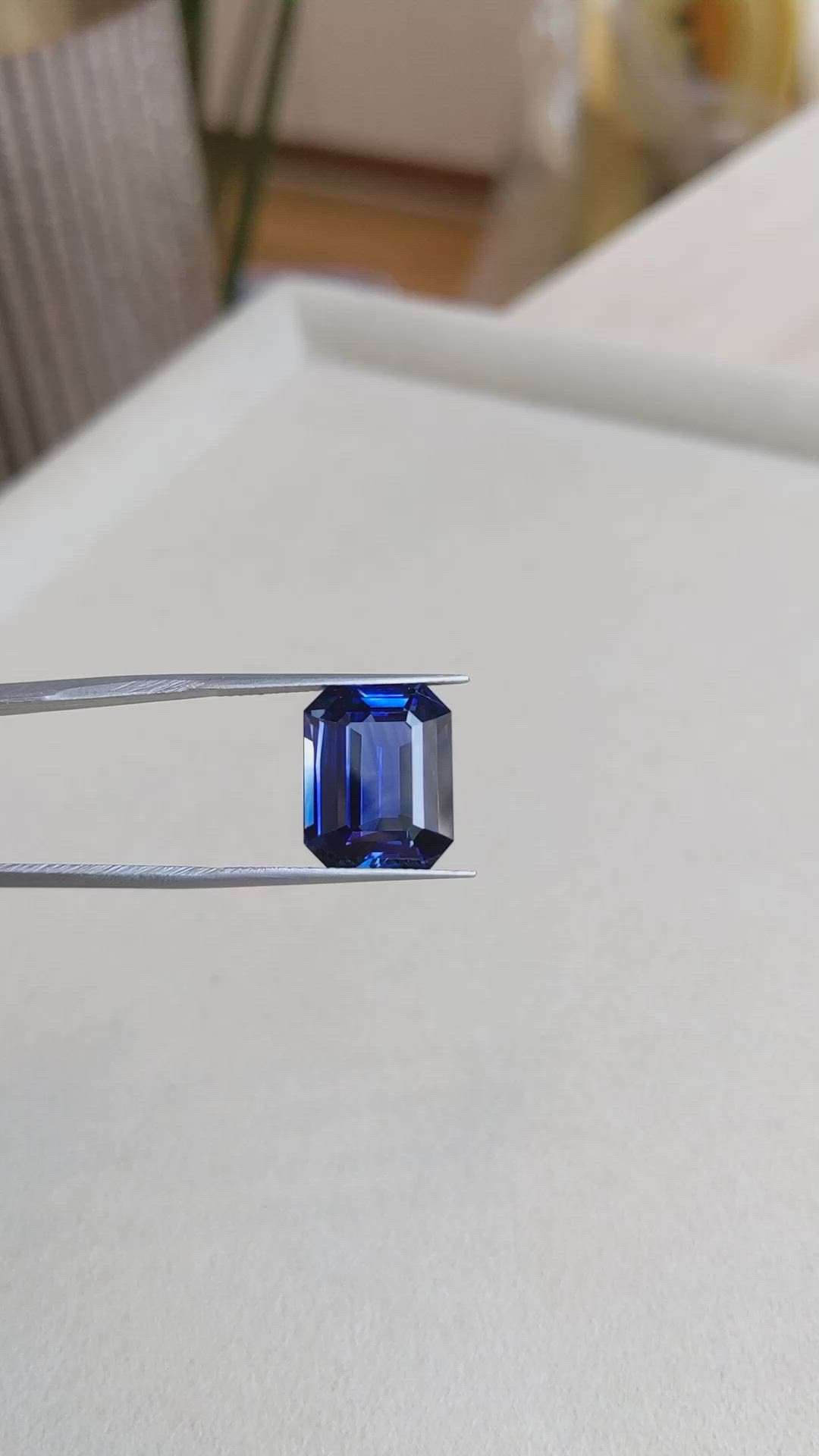 12.74 Ct. Blue Sapphire from Ceylon (Sri Lanka) Size Video