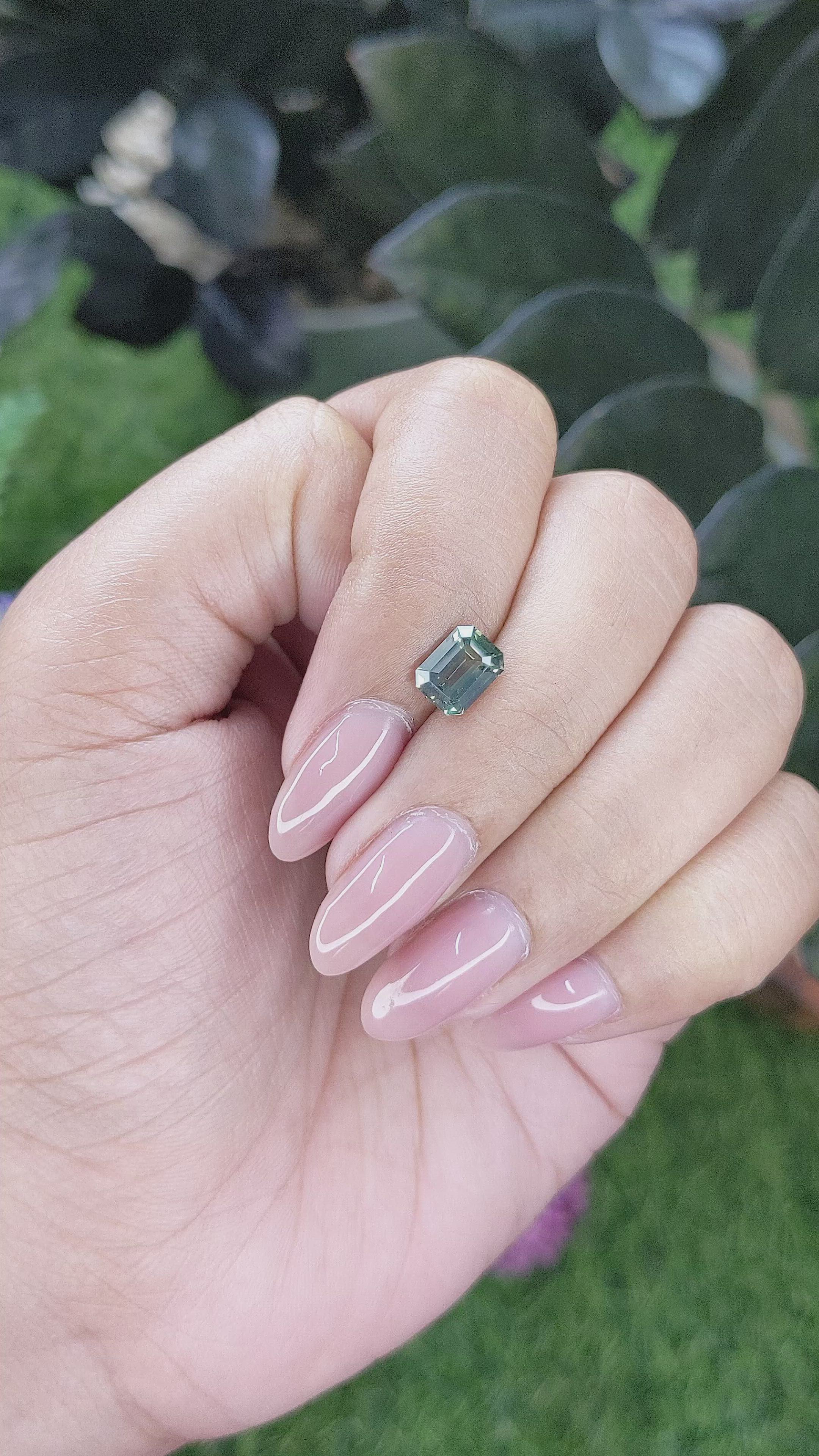 1.56 Ct. Bluish Green Sapphire from Tanzania Size Video