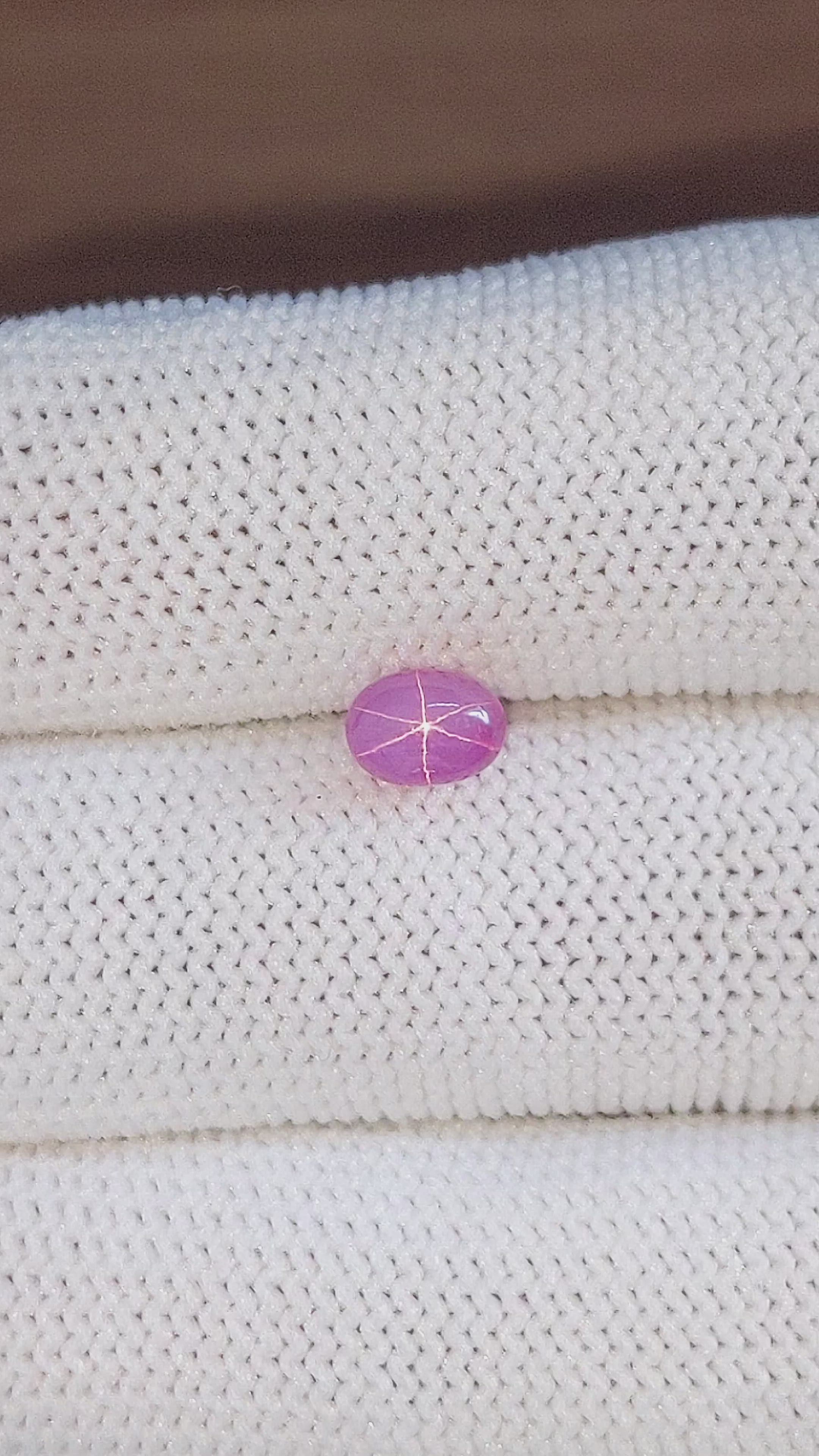 1.41 Ct. Pink Star Sapphire from Ceylon (Sri Lanka) Size Video