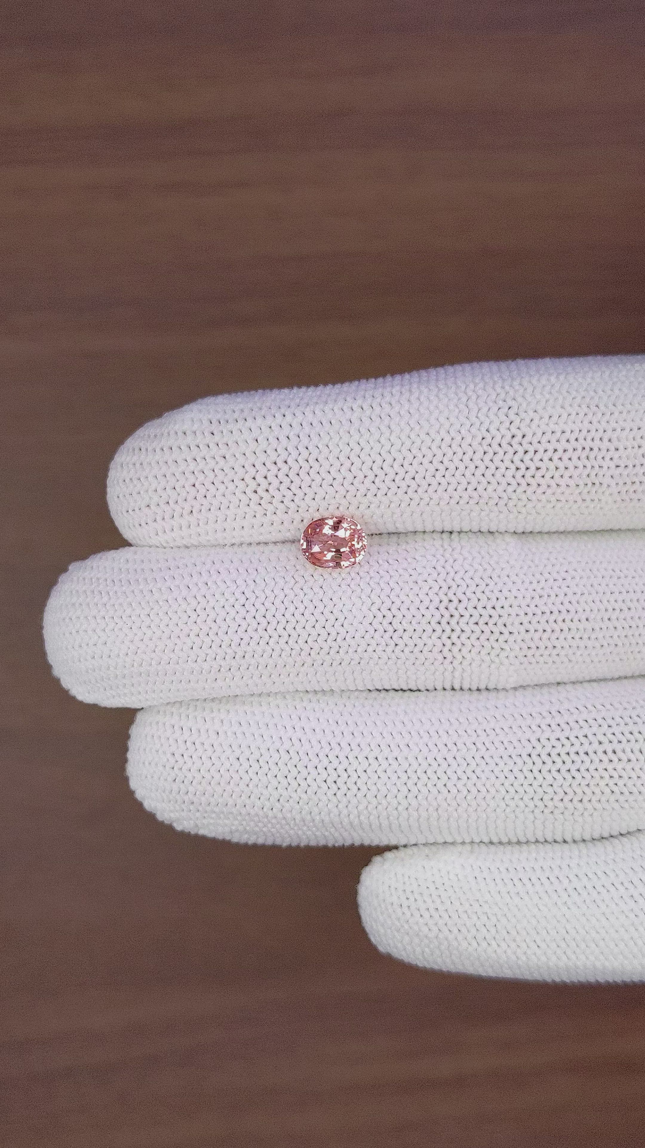 1.53 Ct. Padparadscha Sapphire from Madagascar Size Video