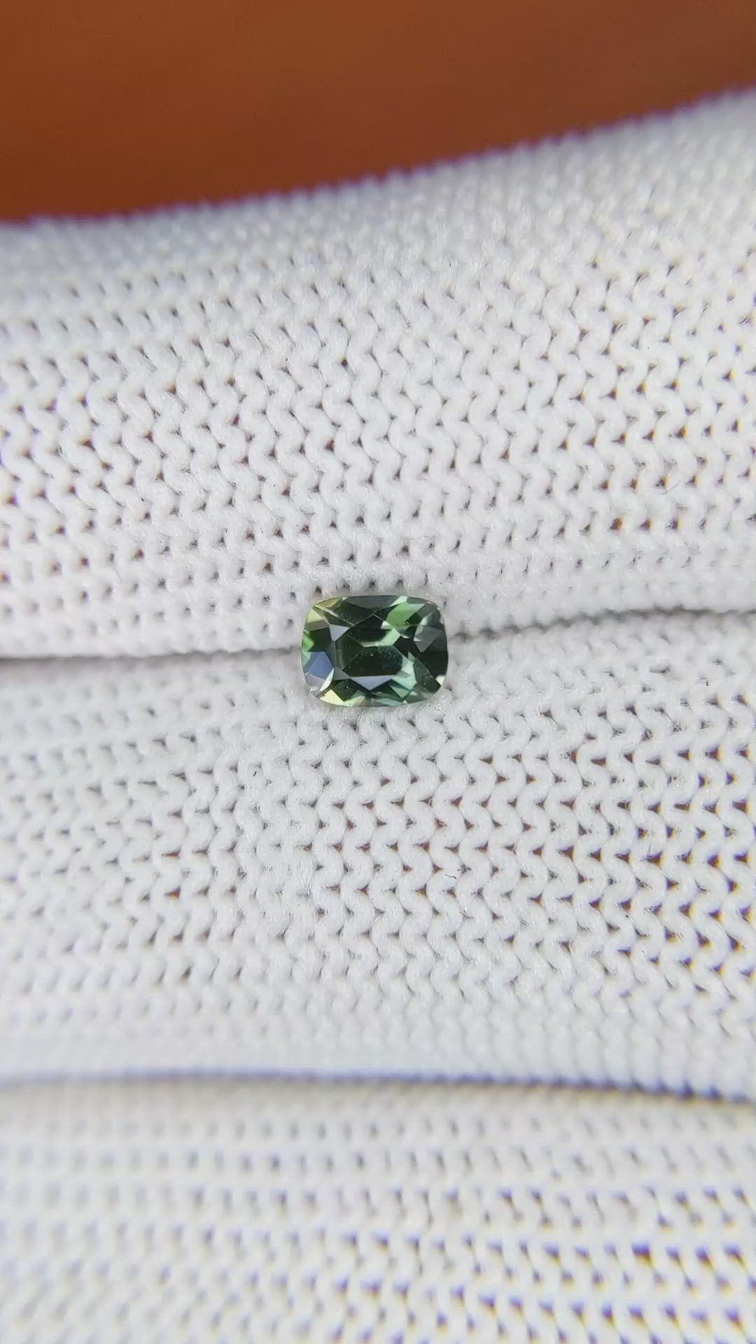 0.52 Ct. Green Sapphire from Ceylon (Sri Lanka) Size Video