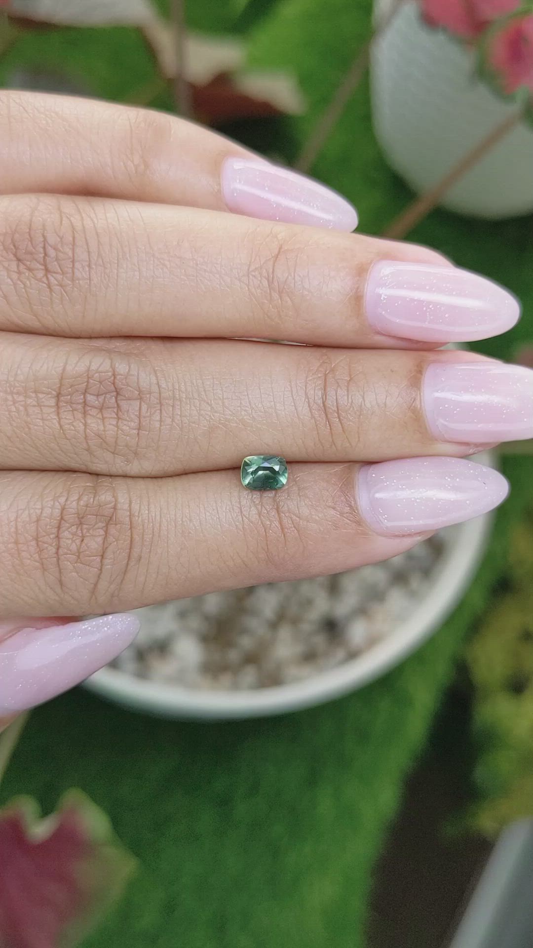 0.52 Ct. Green Sapphire from Ceylon (Sri Lanka) Size Video