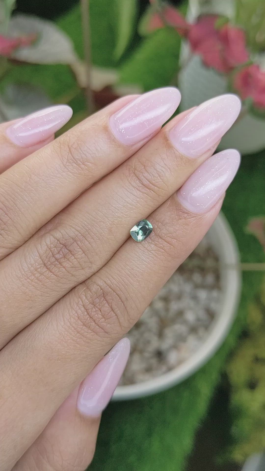 0.52 Ct. Green Sapphire from Ceylon (Sri Lanka) Size Video