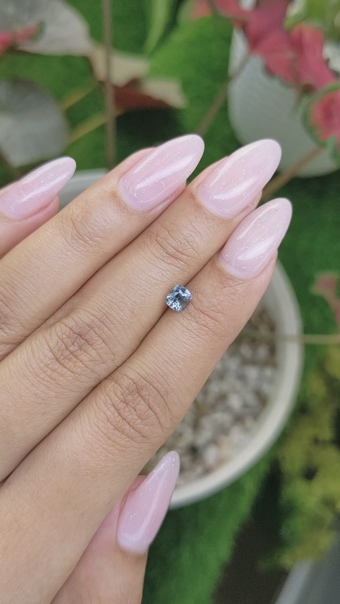 0.67 Ct. Greenish Blue Sapphire from Ceylon (Sri Lanka) Size Video