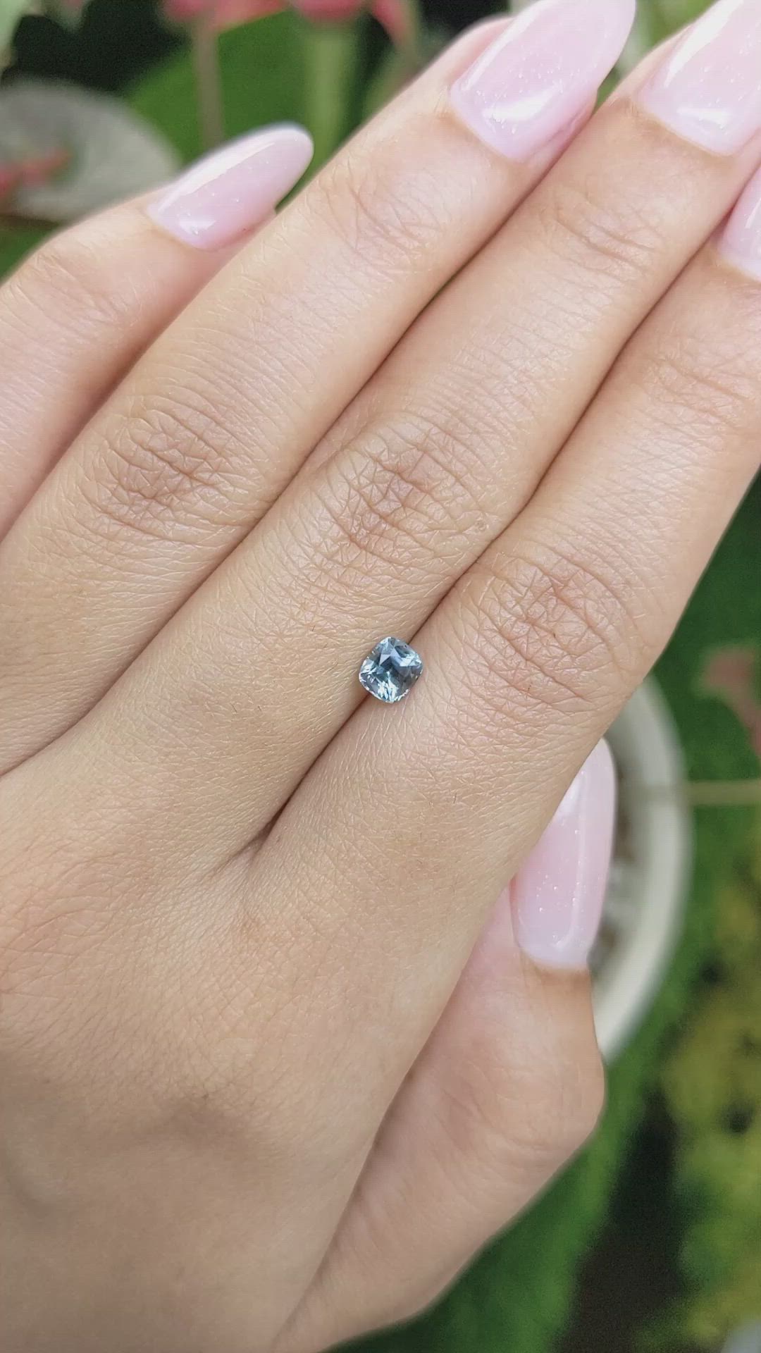 0.67 Ct. Greenish Blue Sapphire from Ceylon (Sri Lanka) Size Video