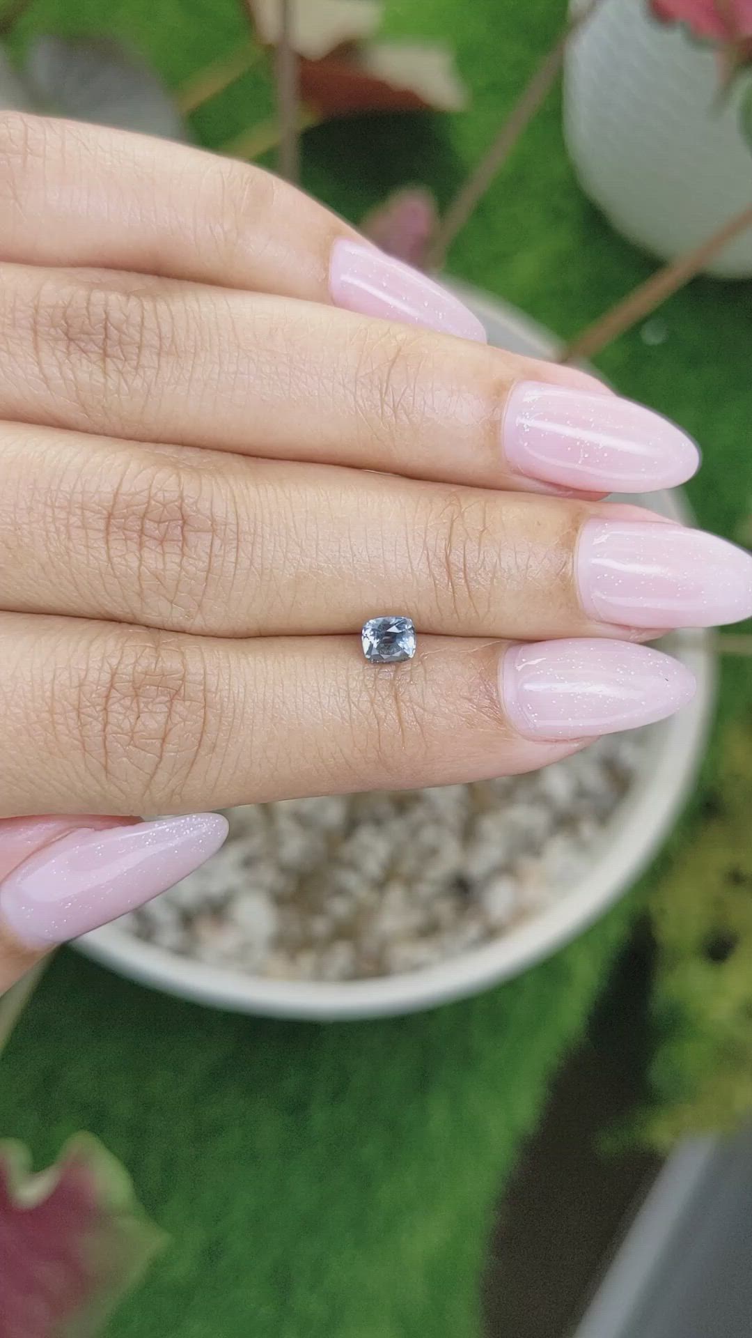 0.67 Ct. Greenish Blue Sapphire from Ceylon (Sri Lanka) Size Video