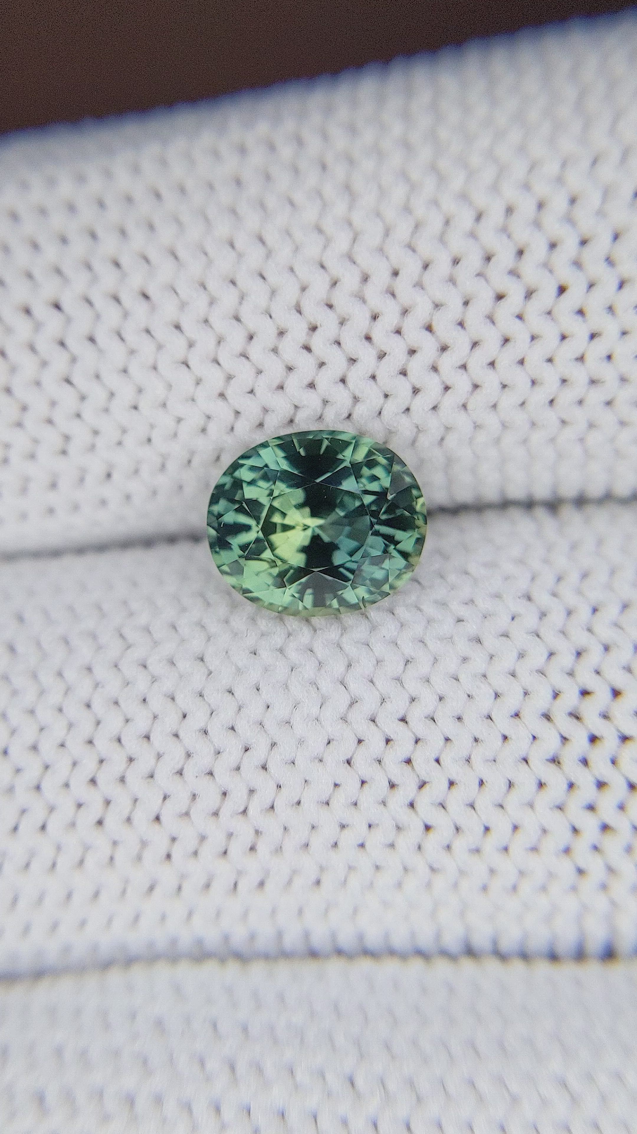 2.60 Ct. Bluish Green Sapphire from Tanzania Size Video