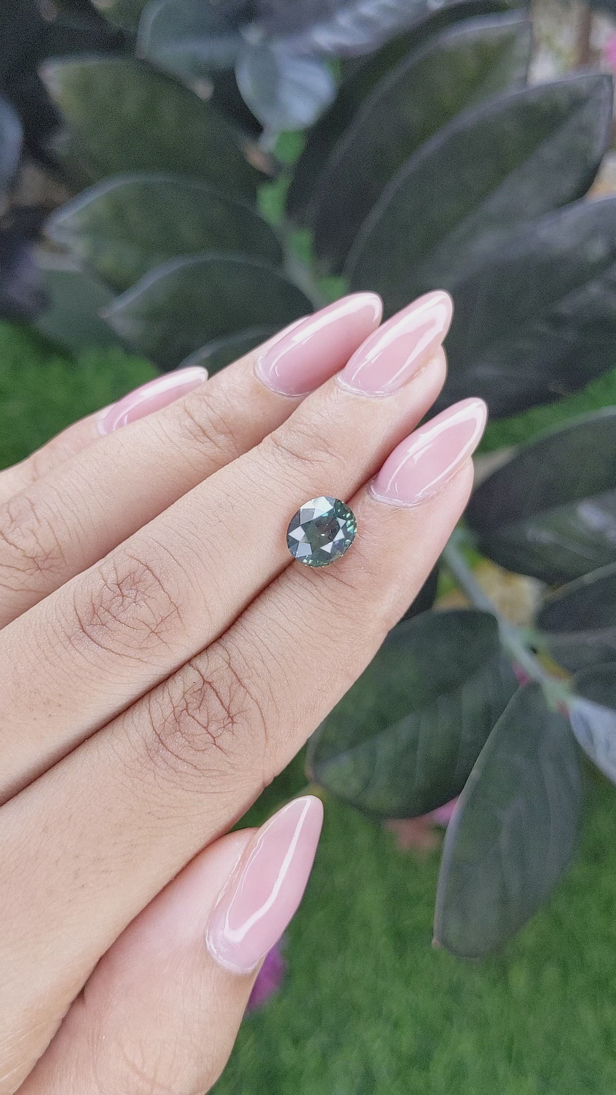 2.60 Ct. Bluish Green Sapphire from Tanzania Size Video