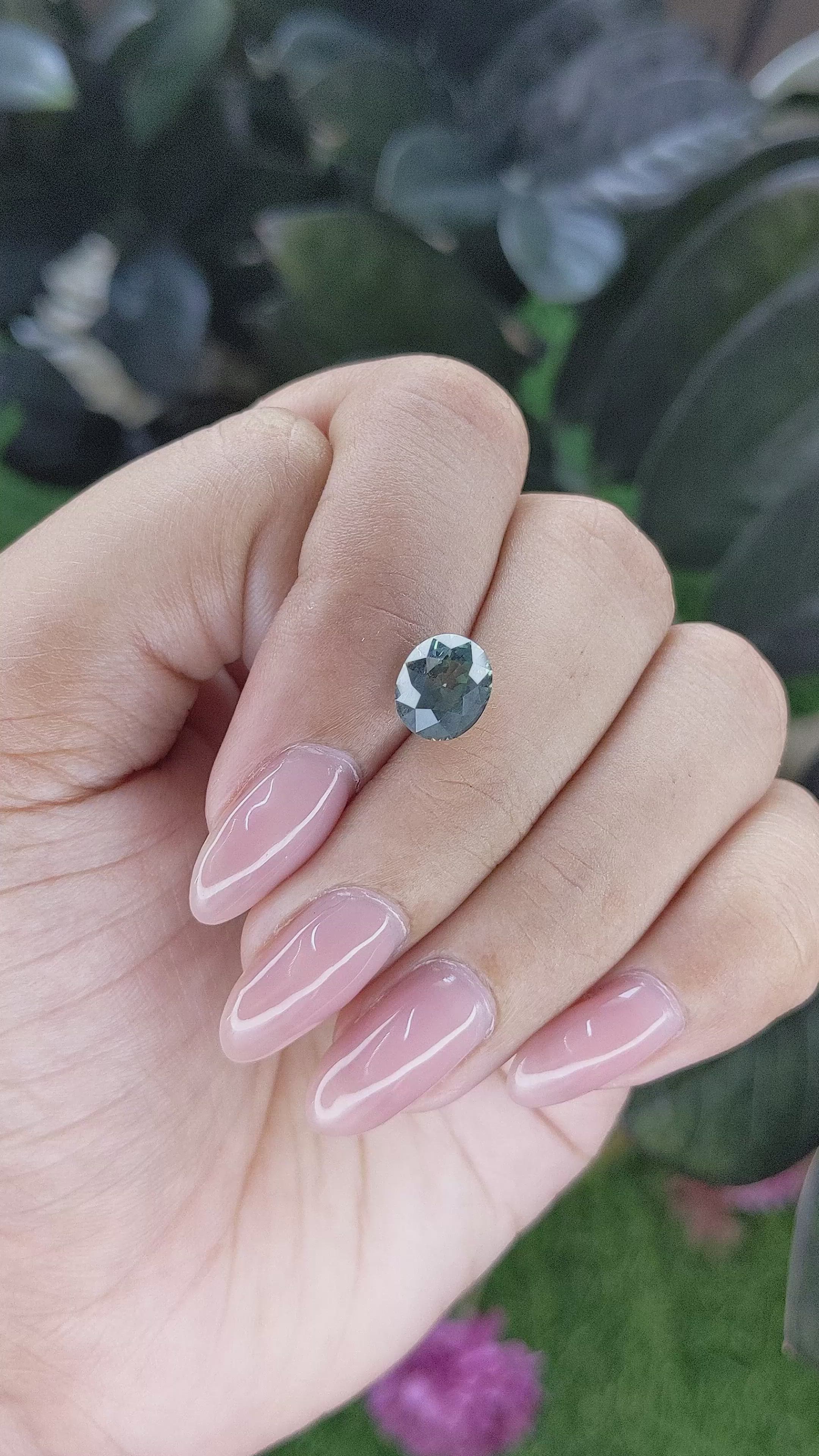 2.60 Ct. Bluish Green Sapphire from Tanzania Size Video