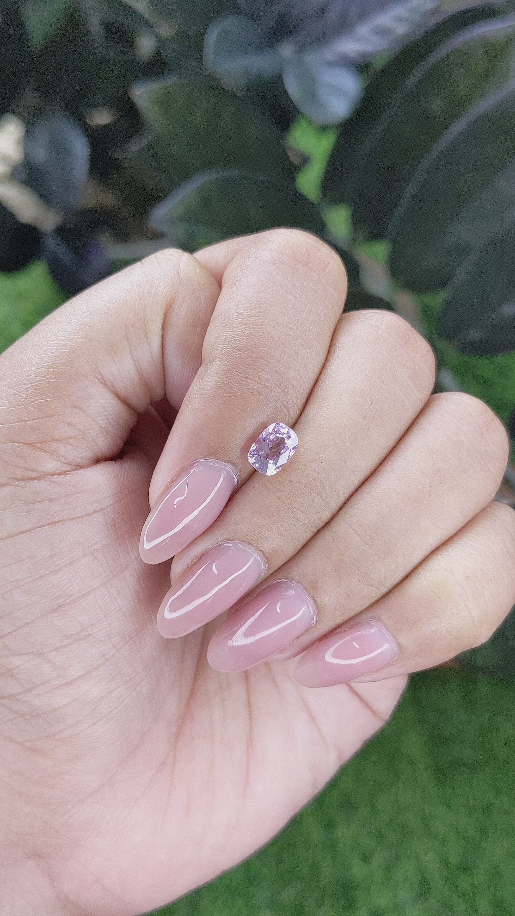 1.25 Ct. Purplish Pink Sapphire from Madagascar Size Video