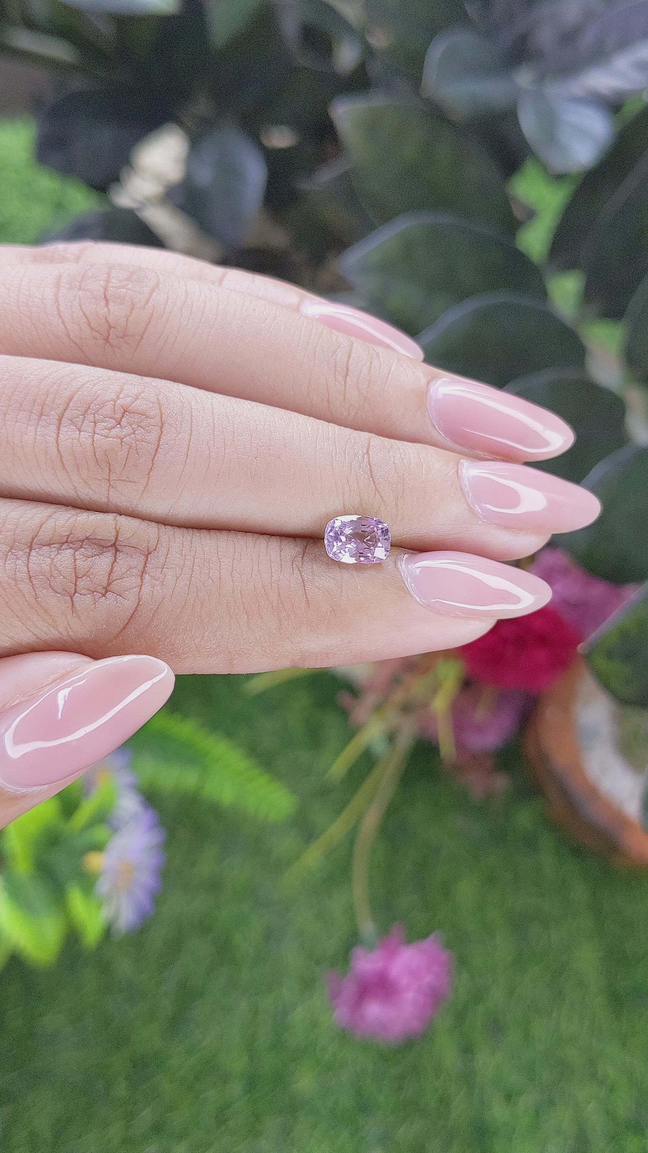 1.25 Ct. Purplish Pink Sapphire from Madagascar Size Video