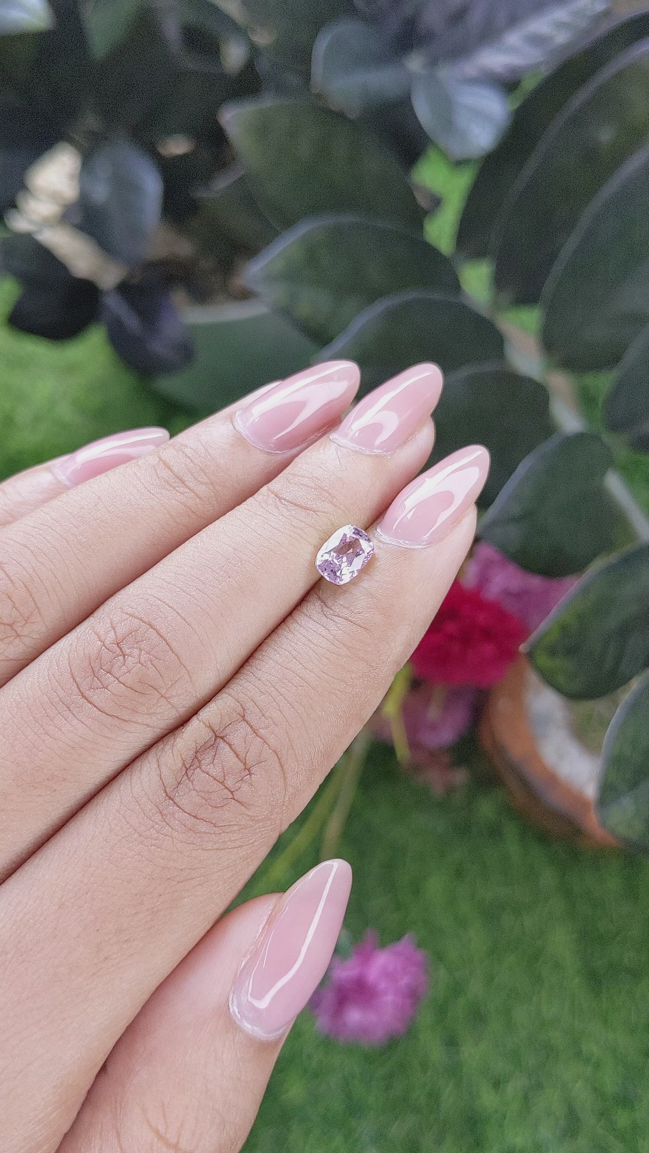 1.25 Ct. Purplish Pink Sapphire from Madagascar Size Video