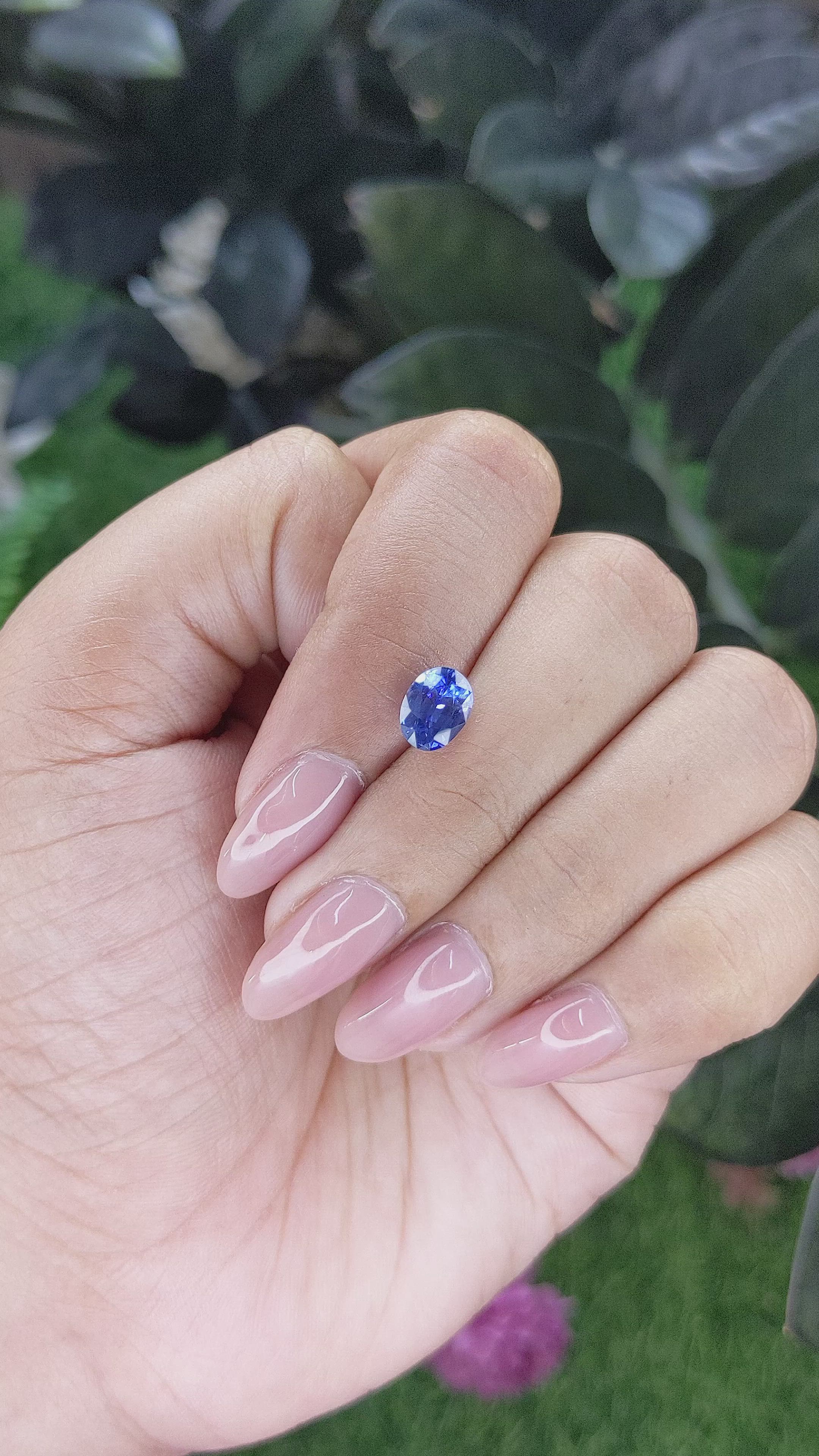 1.71 Ct. Blue Sapphire from Ceylon (Sri Lanka) Size Video