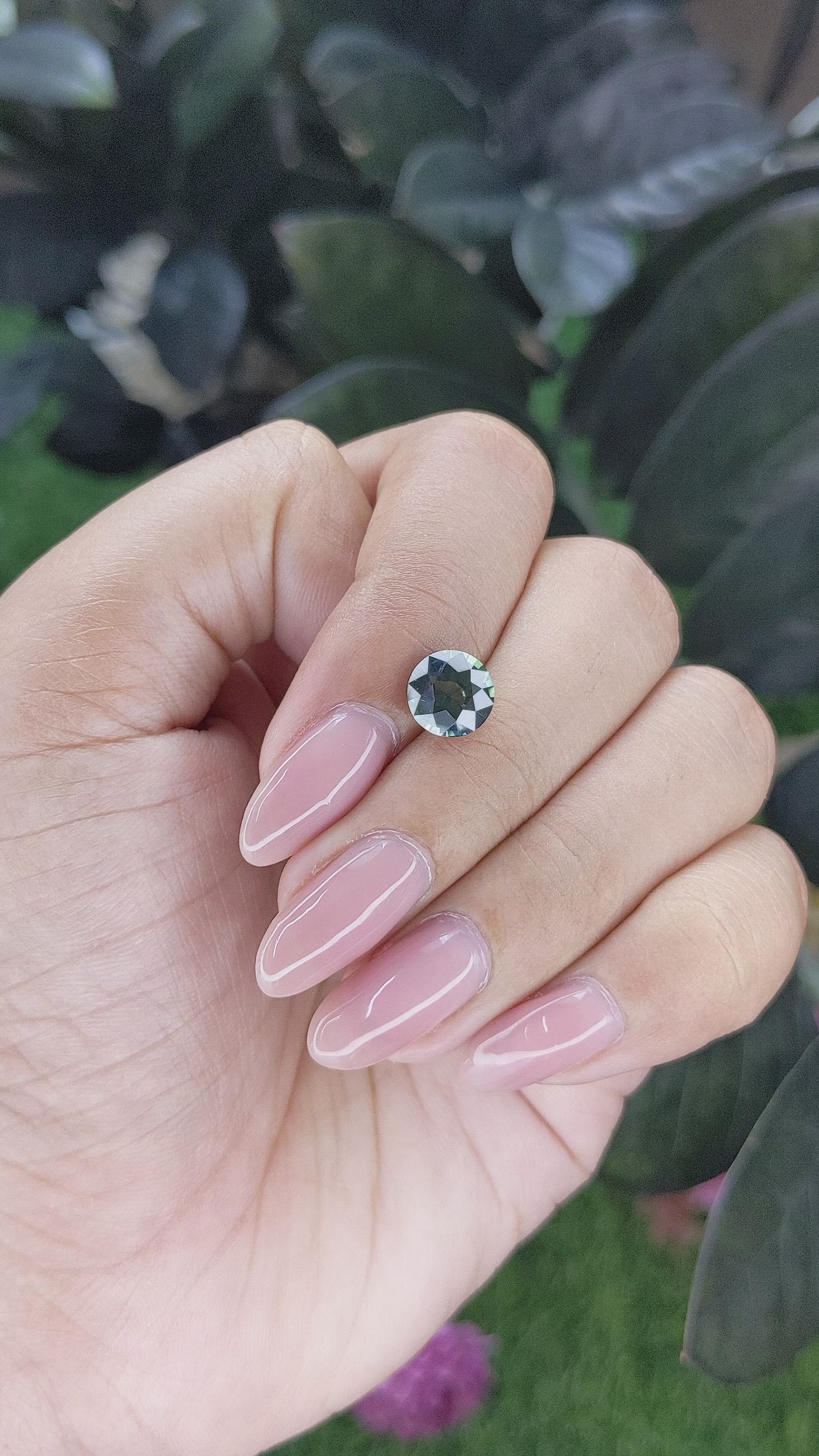 2.07 Ct. Bluish Green Sapphire from Tanzania Size Video