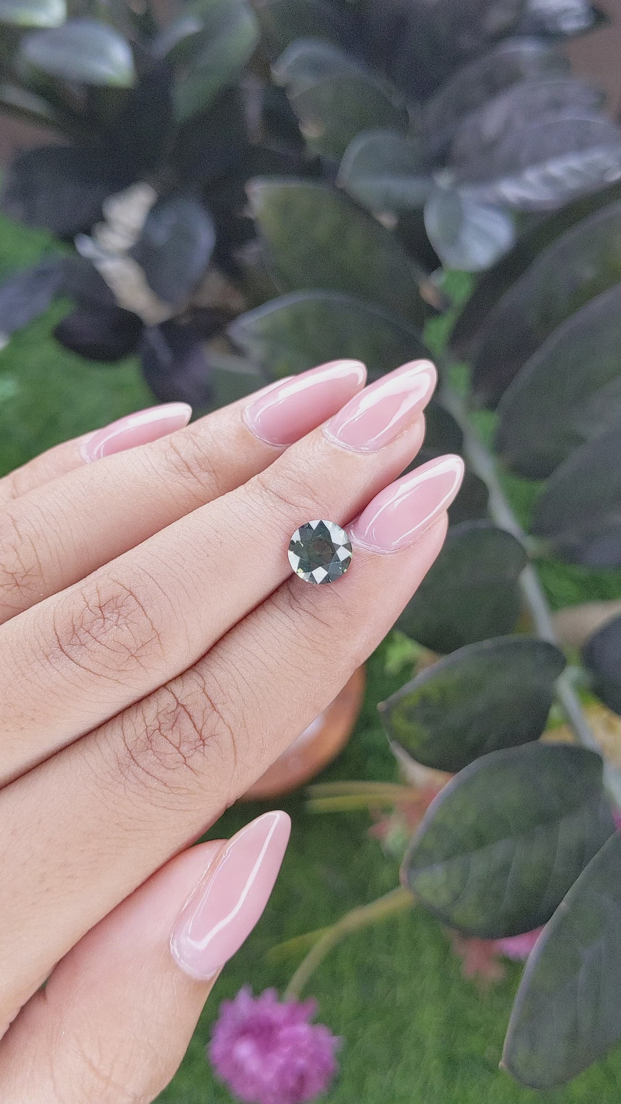 2.07 Ct. Bluish Green Sapphire from Tanzania Size Video