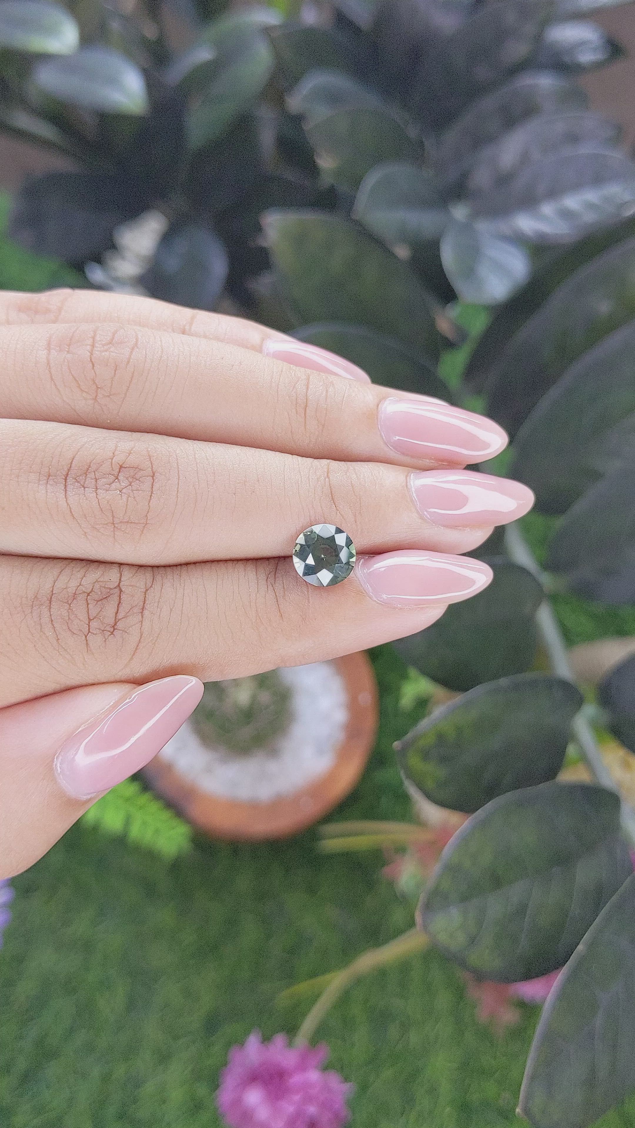 2.07 Ct. Bluish Green Sapphire from Tanzania Size Video