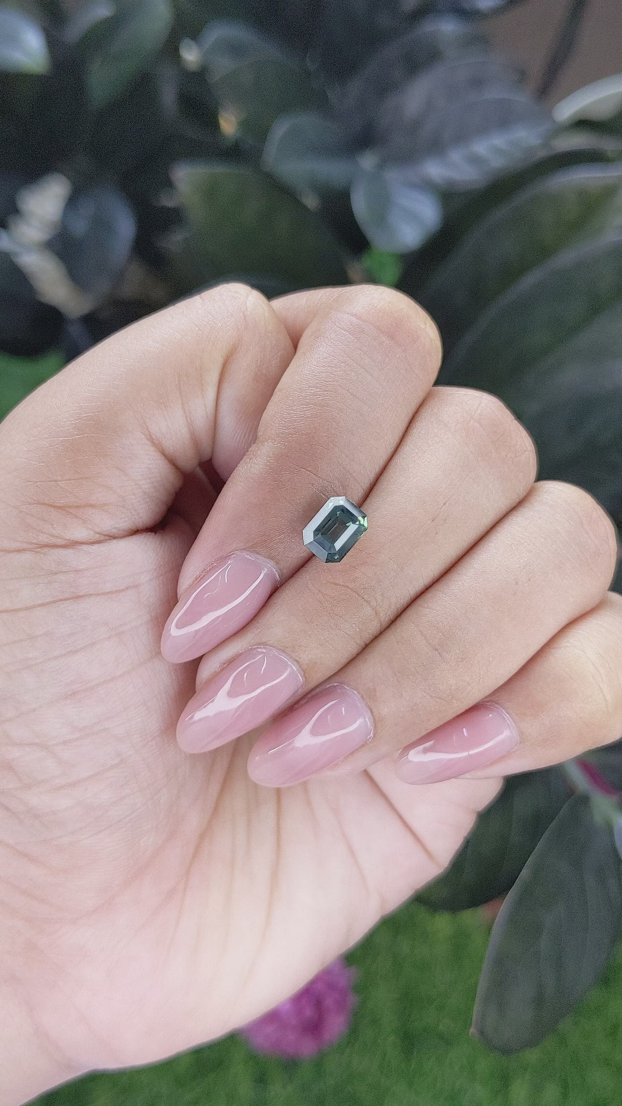 2.10 Ct. Bluish Green Sapphire from Tanzania Size Video