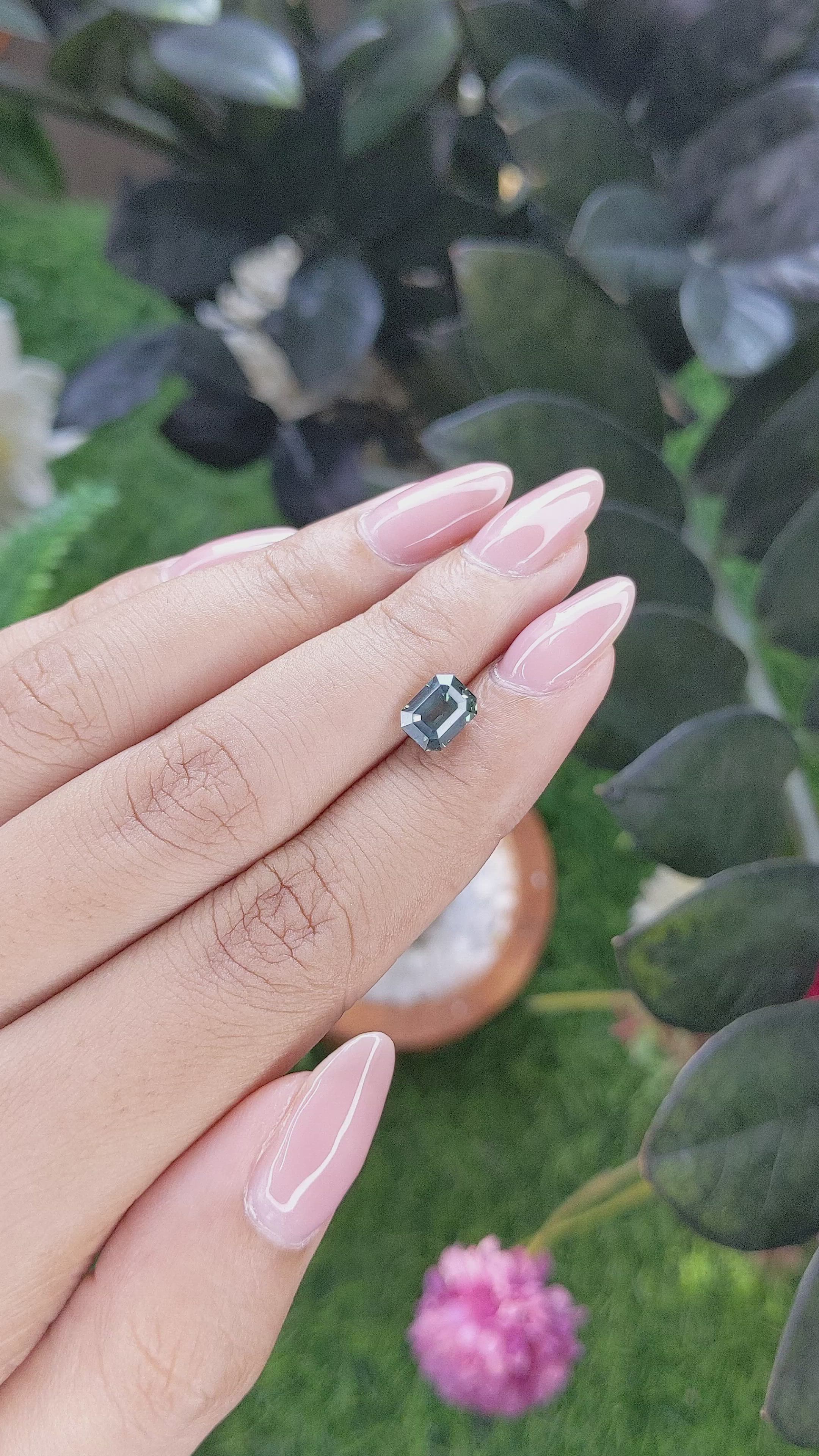 2.10 Ct. Bluish Green Sapphire from Tanzania Size Video