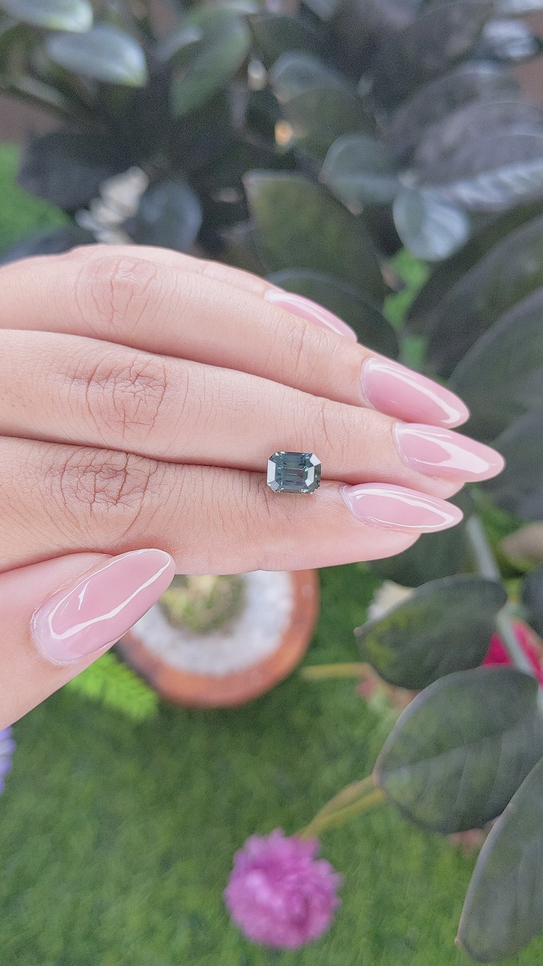 2.10 Ct. Bluish Green Sapphire from Tanzania Size Video