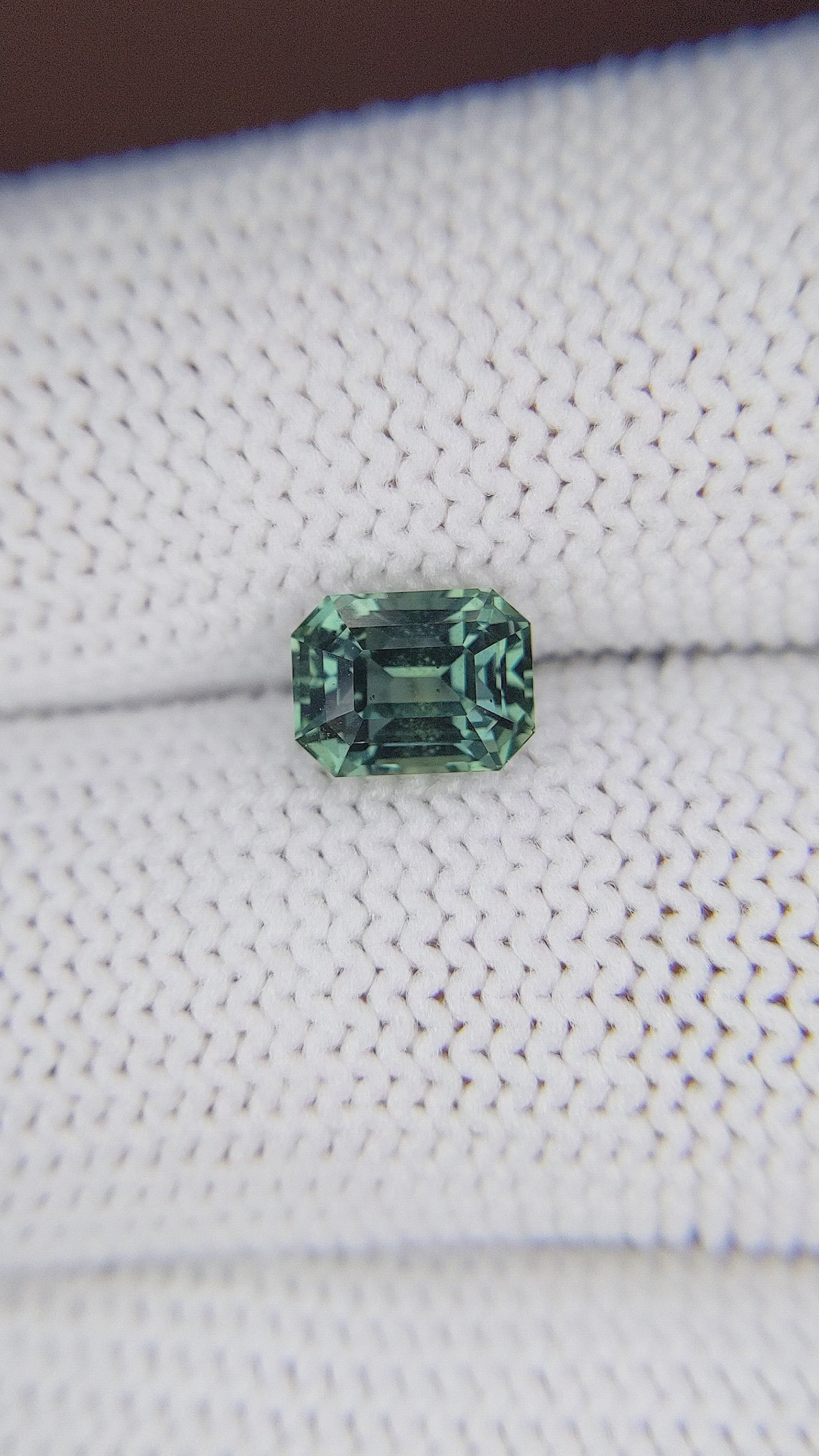 2.10 Ct. Bluish Green Sapphire from Tanzania Size Video