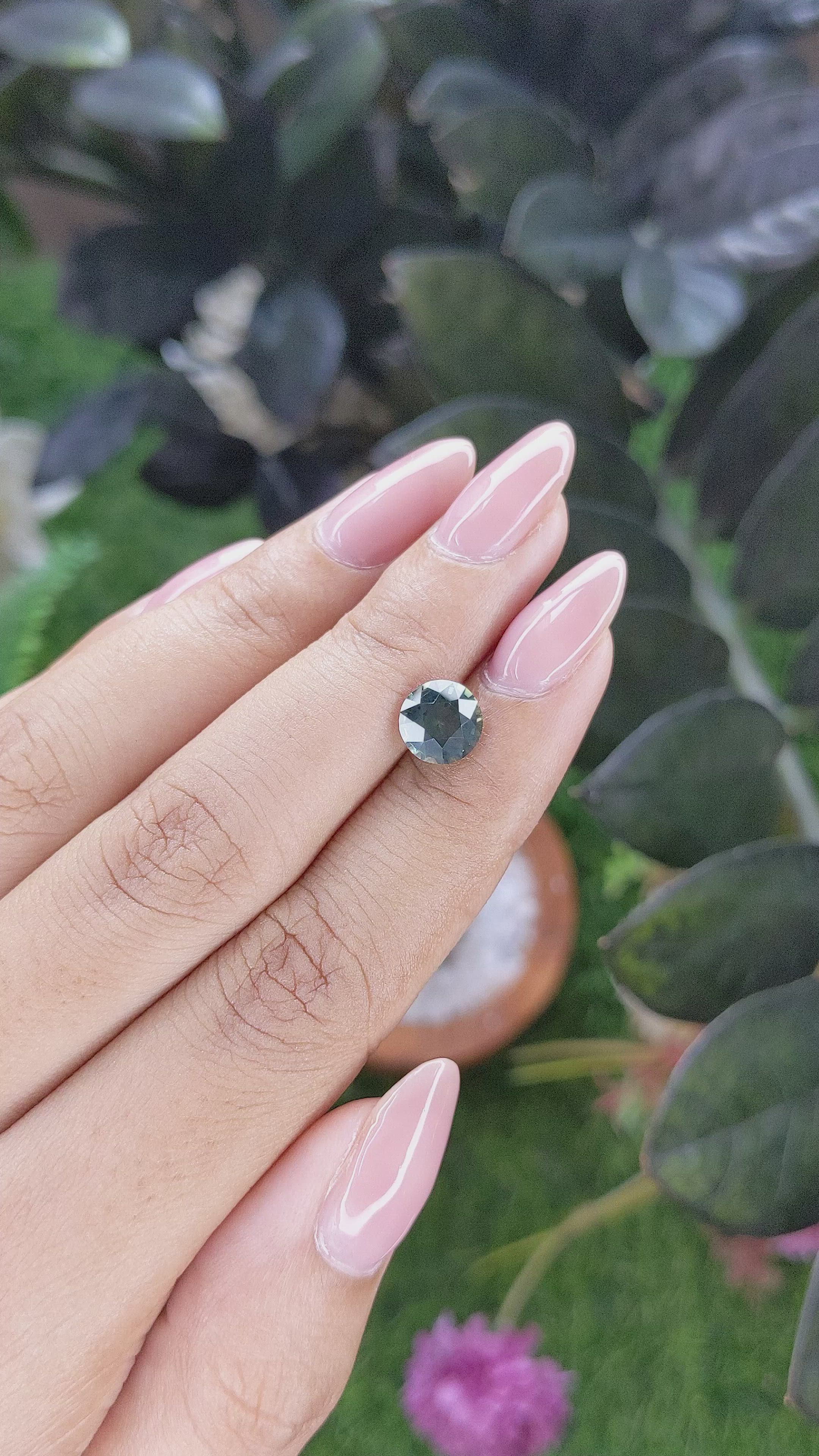 2.16 Ct. Bluish Green Sapphire from Tanzania Size Video