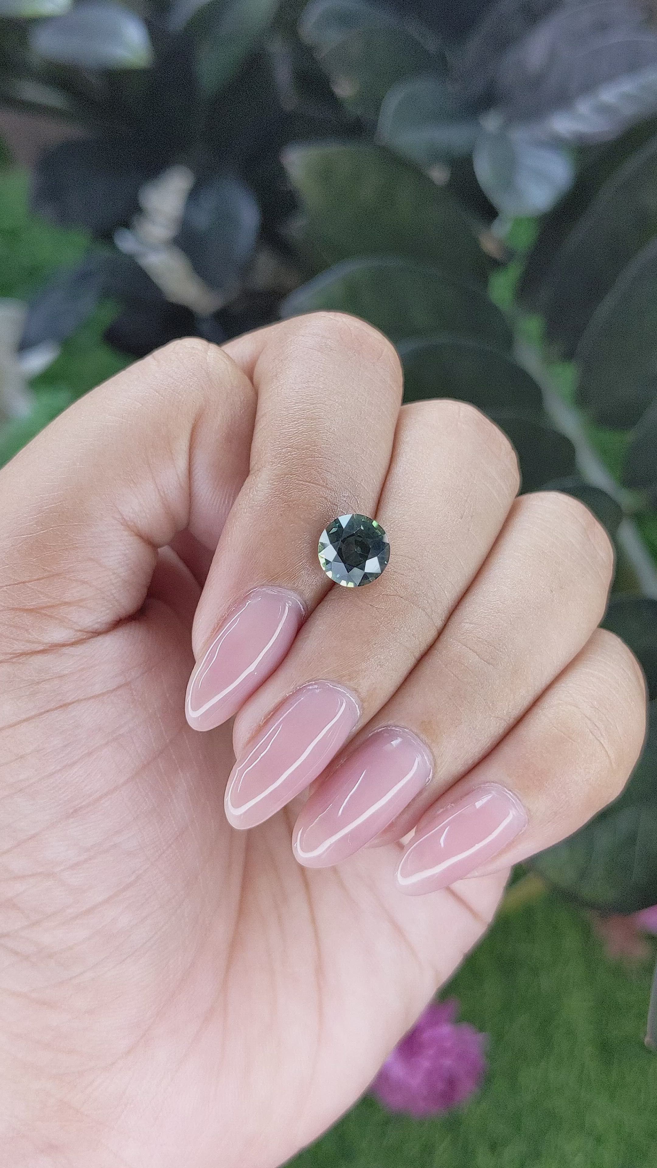 2.16 Ct. Bluish Green Sapphire from Tanzania Size Video