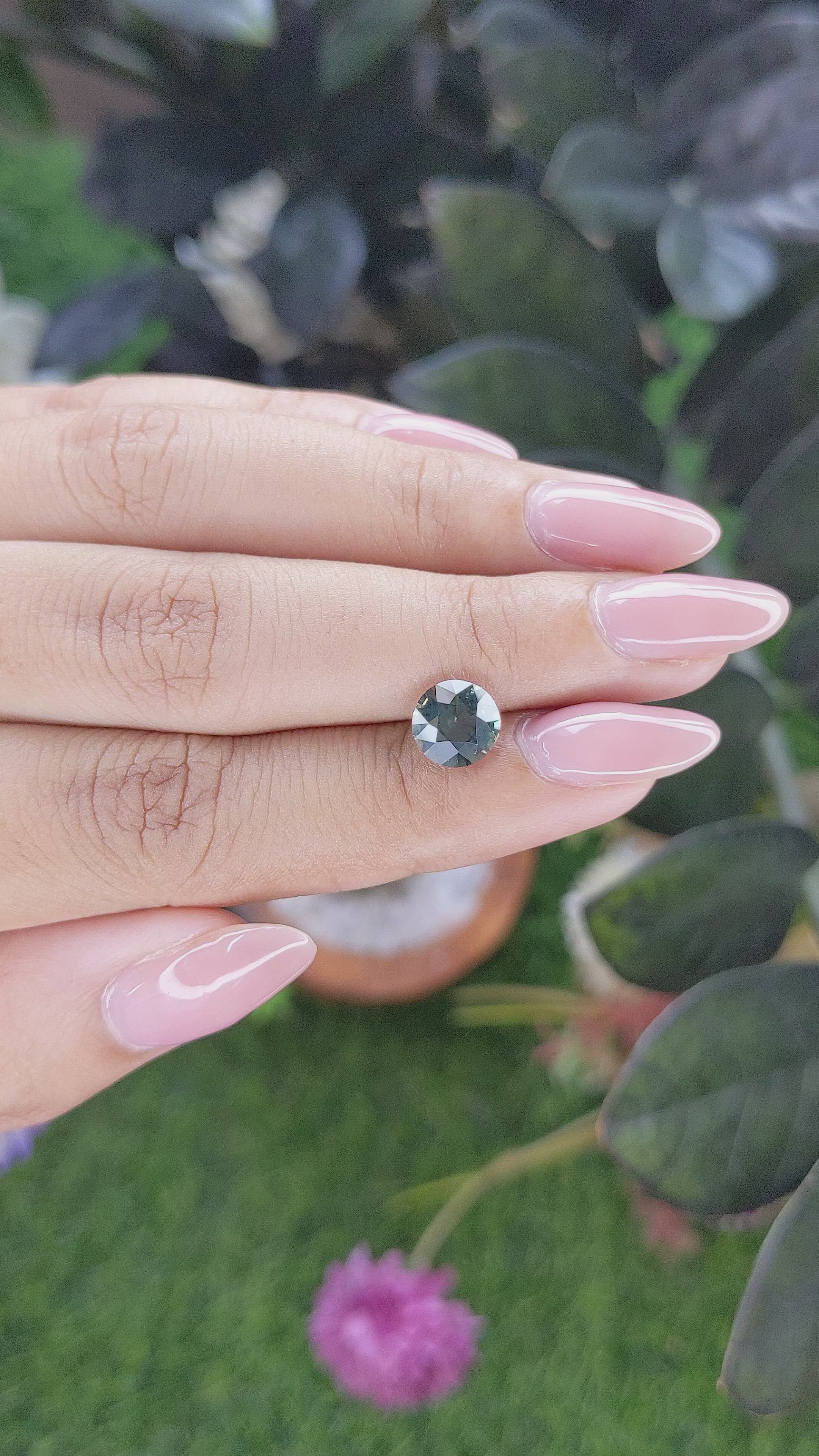 2.16 Ct. Bluish Green Sapphire from Tanzania Size Video