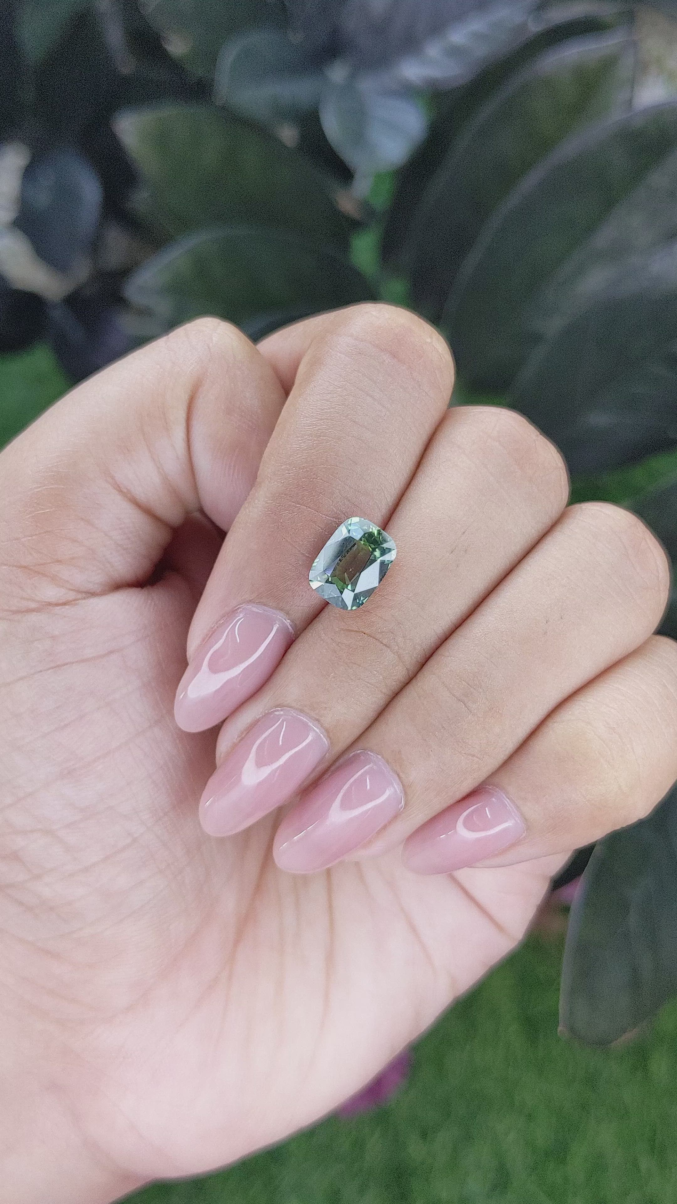 3.05 Ct. Bluish Green Sapphire from Tanzania Size Video