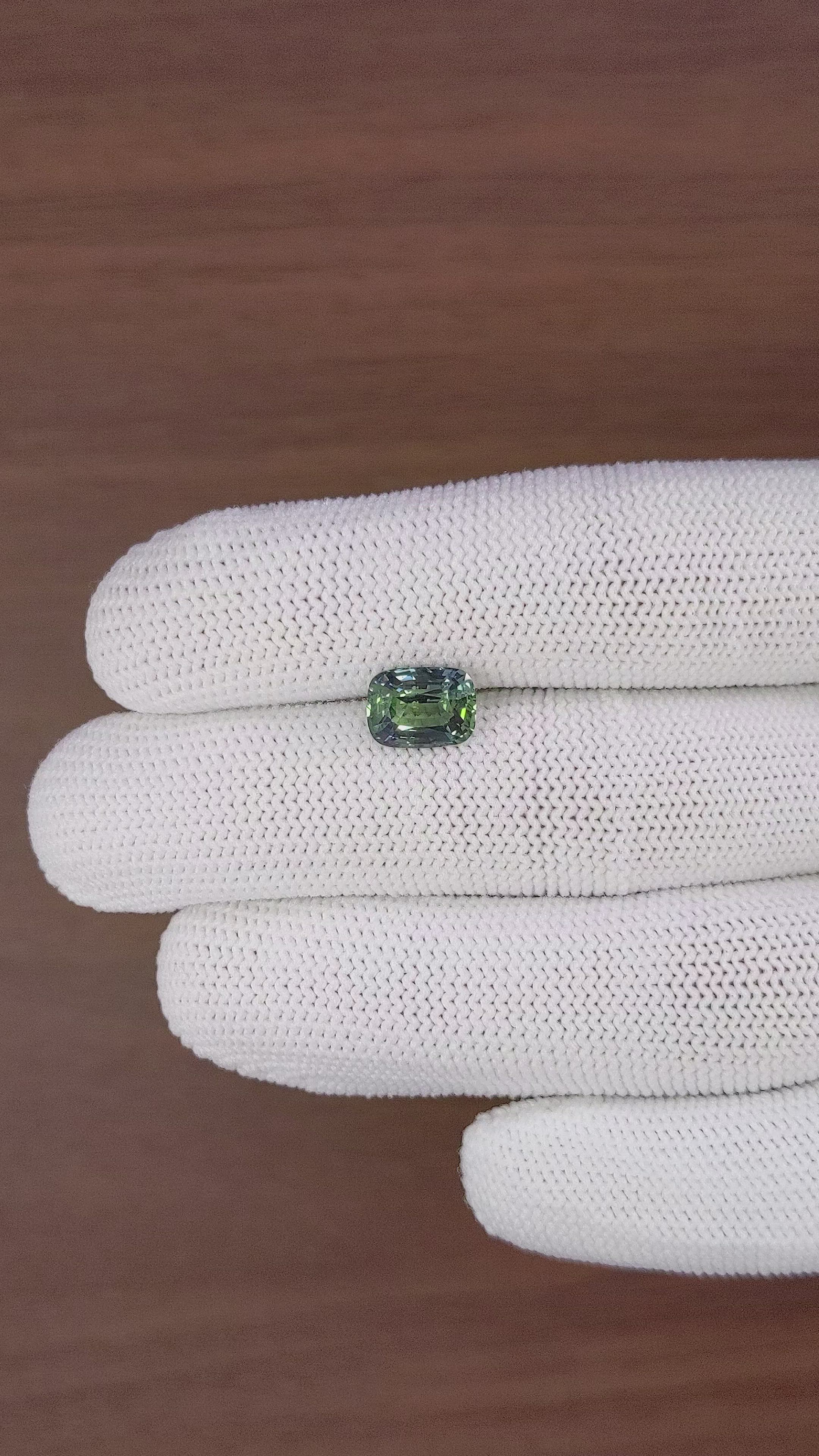 3.05 Ct. Bluish Green Sapphire from Tanzania Size Video