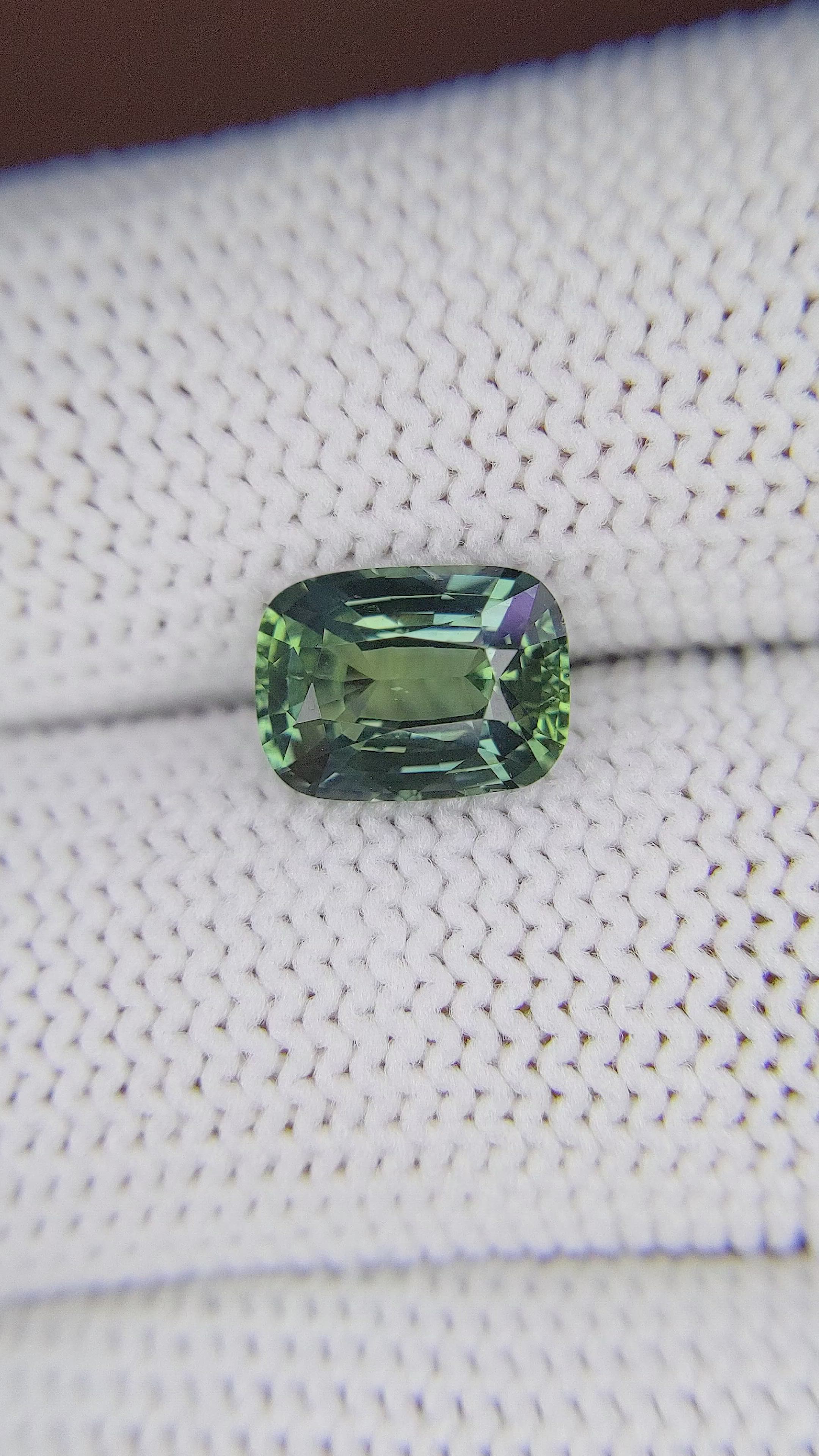 3.05 Ct. Bluish Green Sapphire from Tanzania Size Video
