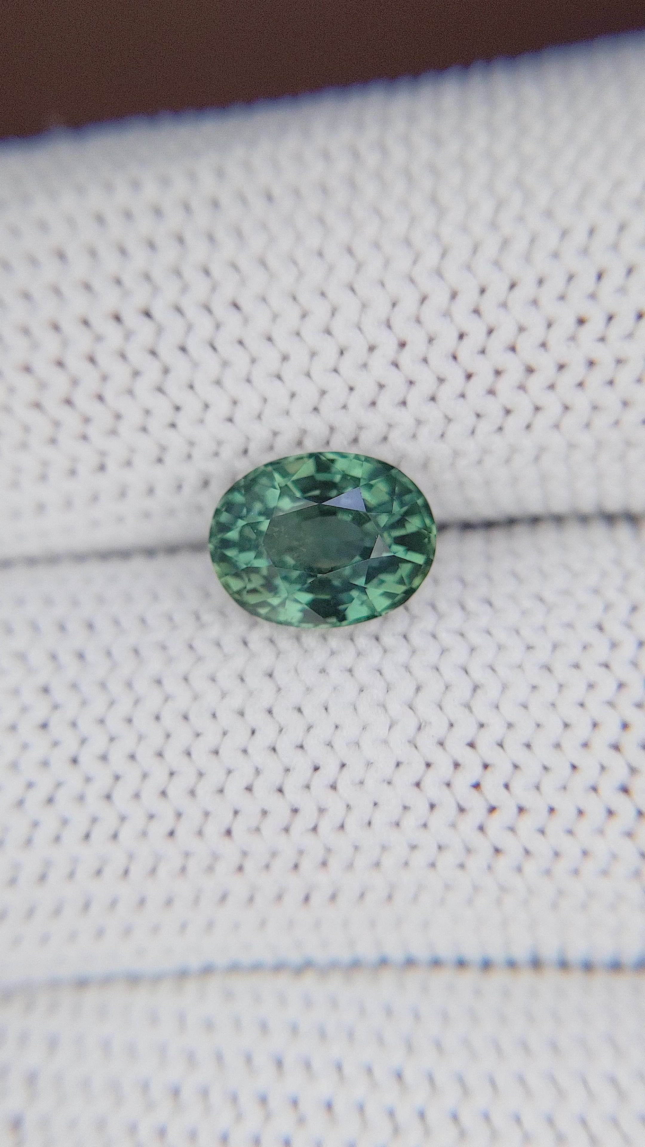 2.57 Ct. Greenish Blue Sapphire from Tanzania Size Video