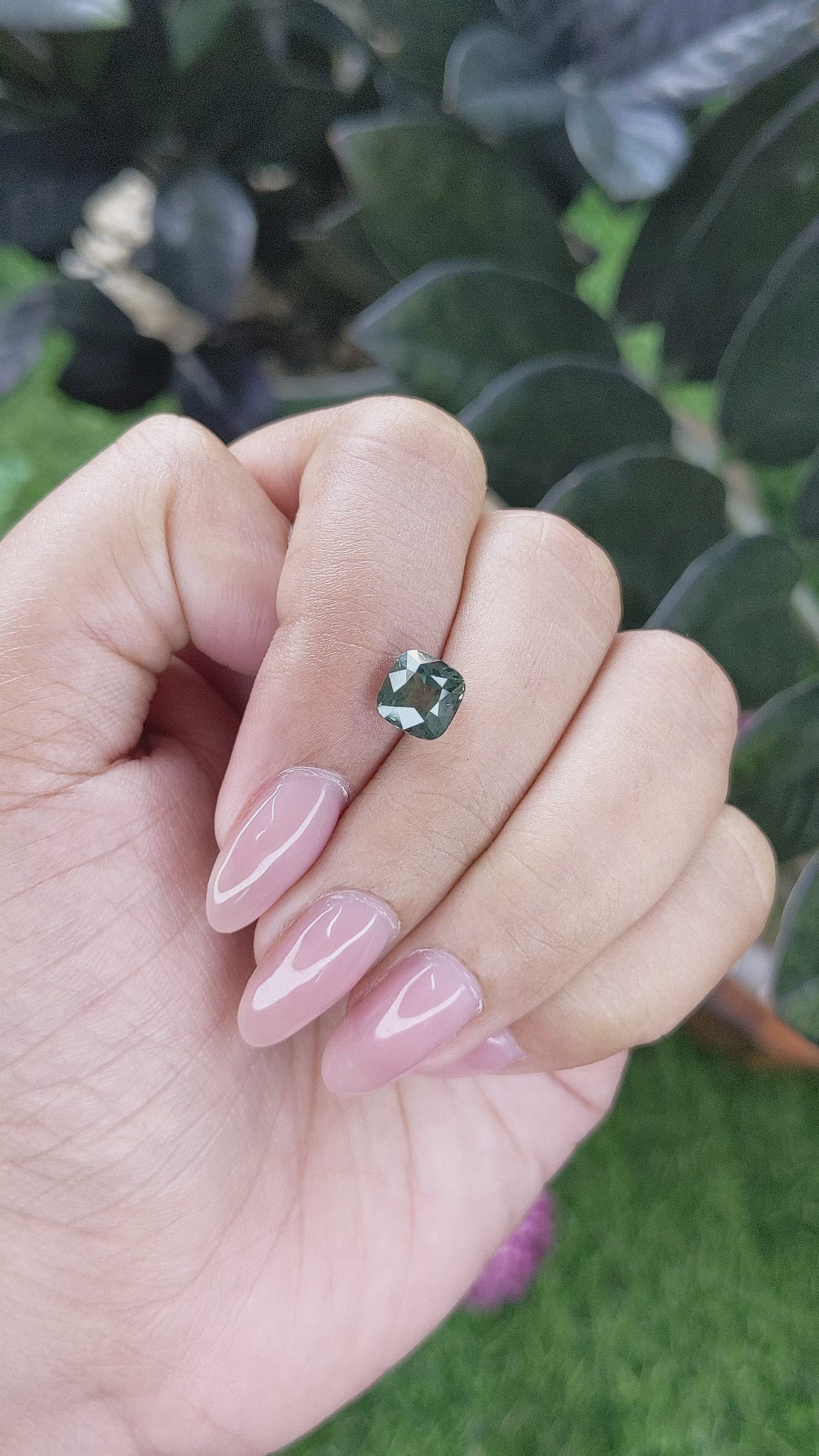 2.53 Ct. Bluish Green Sapphire from Tanzania Size Video