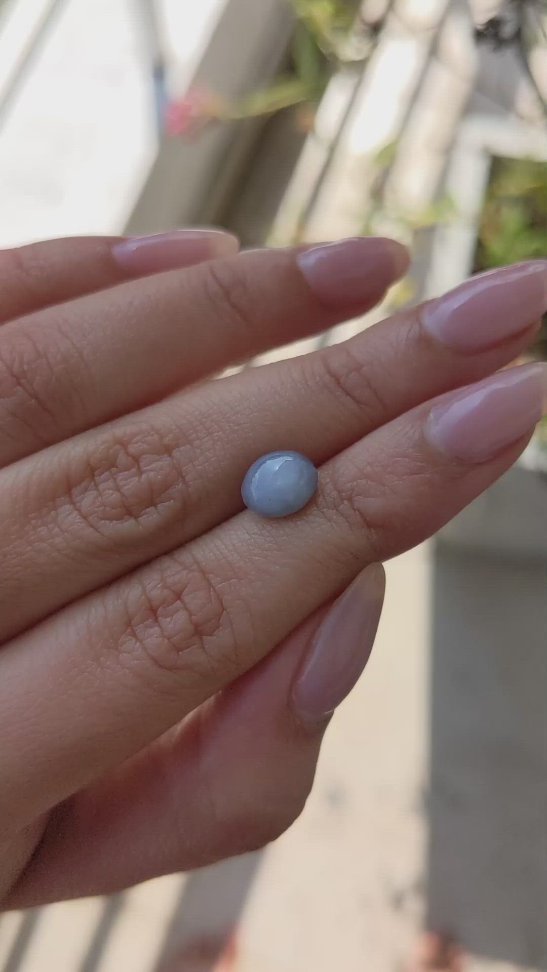 2.83 Ct. Greyish Blue Star Sapphire from Ceylon (Sri Lanka) Size Video