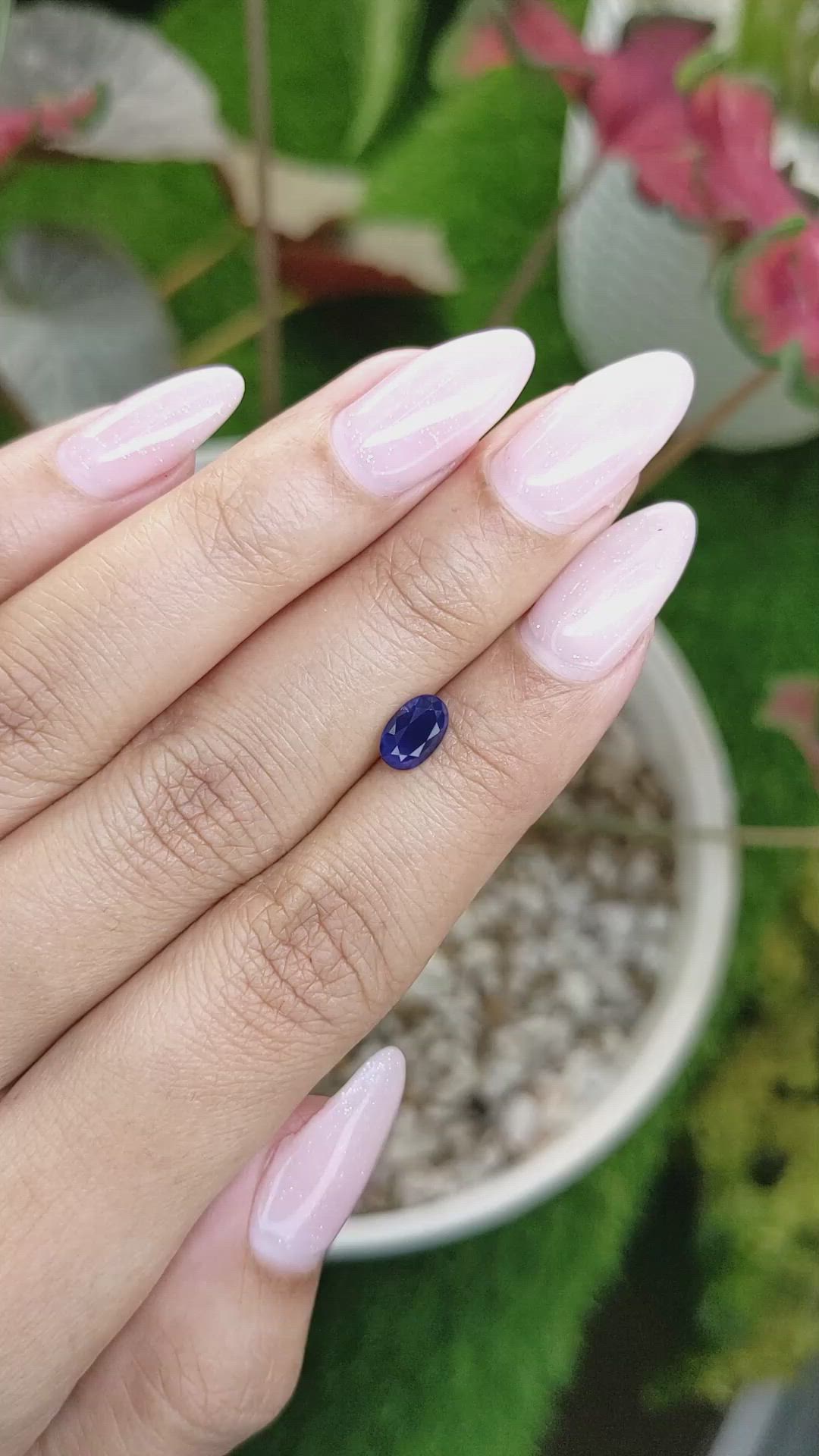 0.81 Ct. Blue Sapphire from Ceylon (Sri Lanka) Size Video