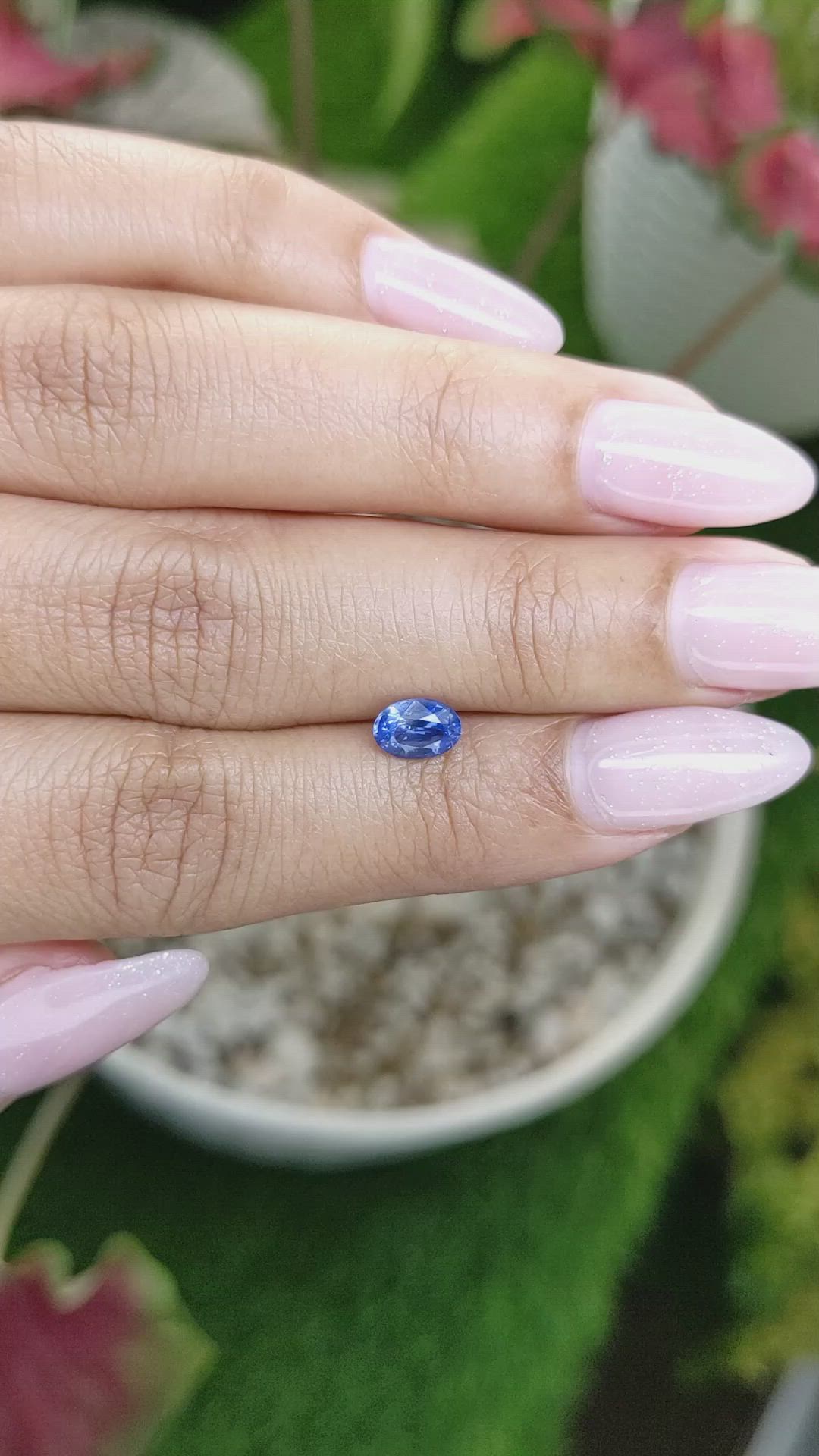 0.80 Ct. Blue Sapphire from Ceylon (Sri Lanka) Size Video