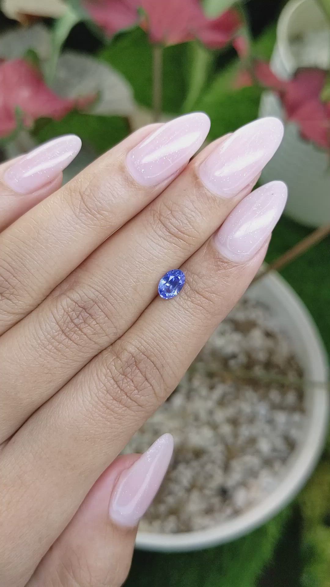 0.80 Ct. Blue Sapphire from Ceylon (Sri Lanka) Size Video