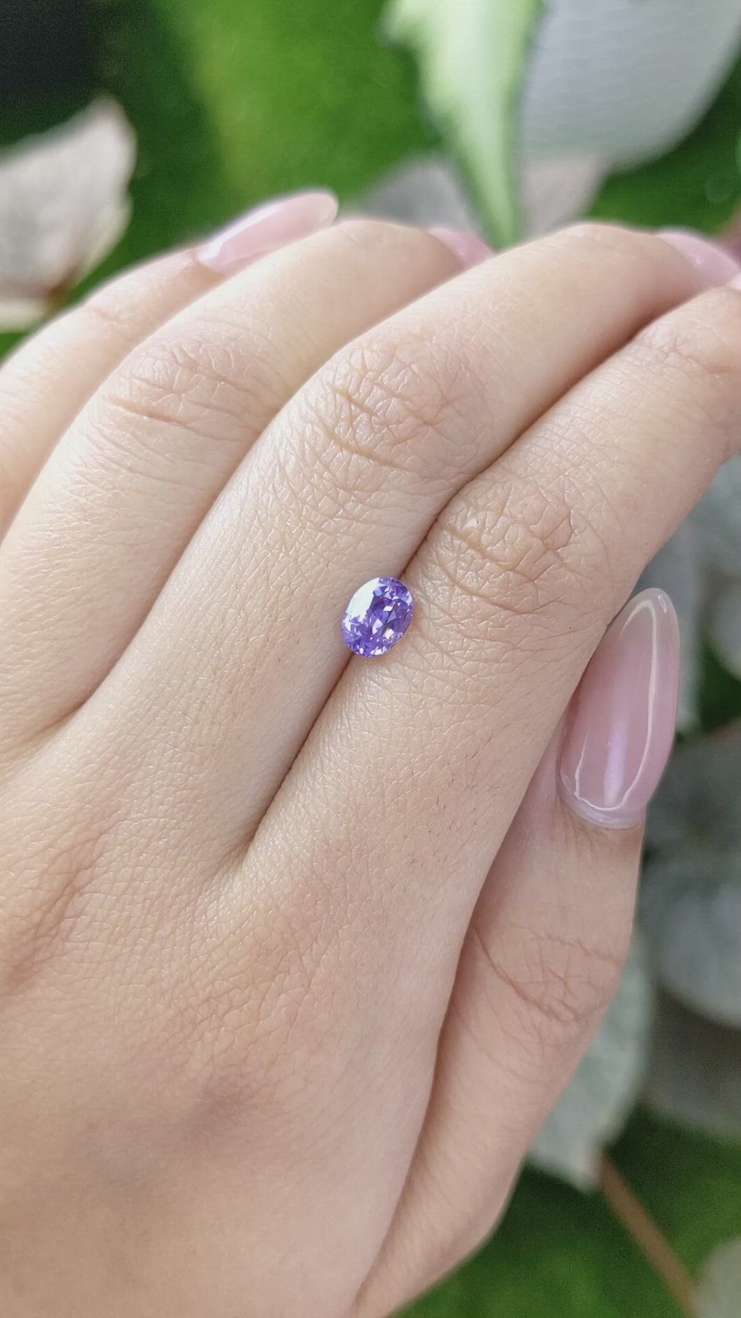 1.04 Ct. Pinkish Purple Sapphire from Ceylon (Sri Lanka) Size Video