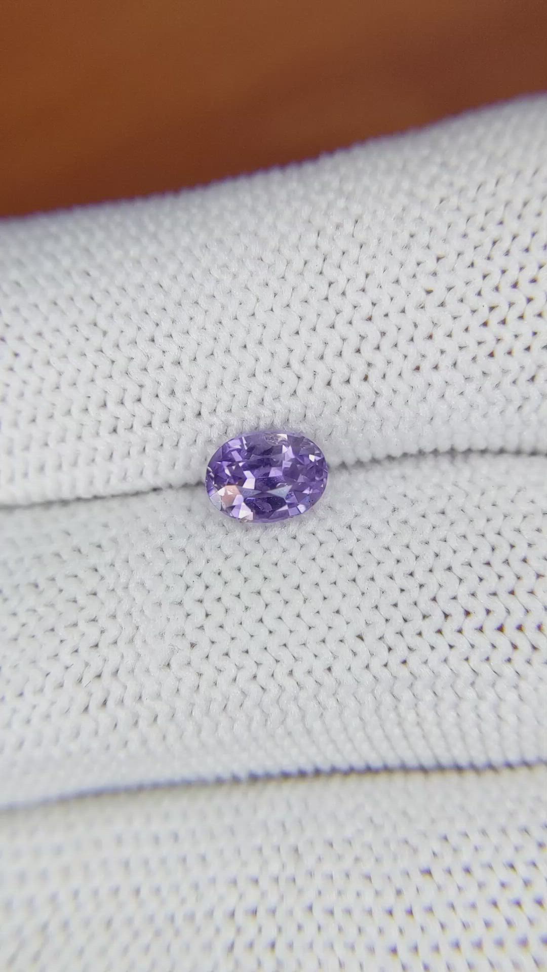 1.04 Ct. Pinkish Purple Sapphire from Ceylon (Sri Lanka) Size Video